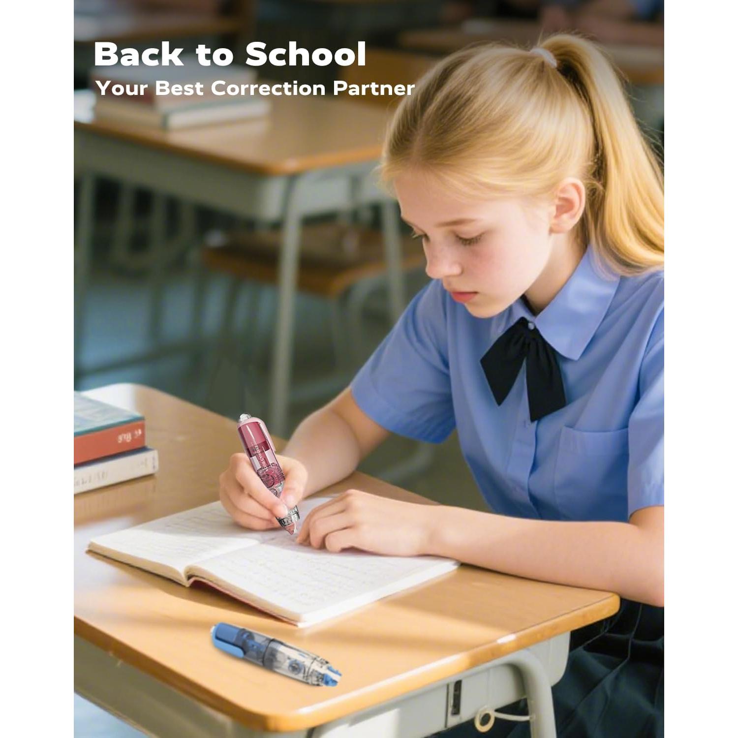 Cinta Correctora Retráctil Four Candies 2PCS Durazno Rosa