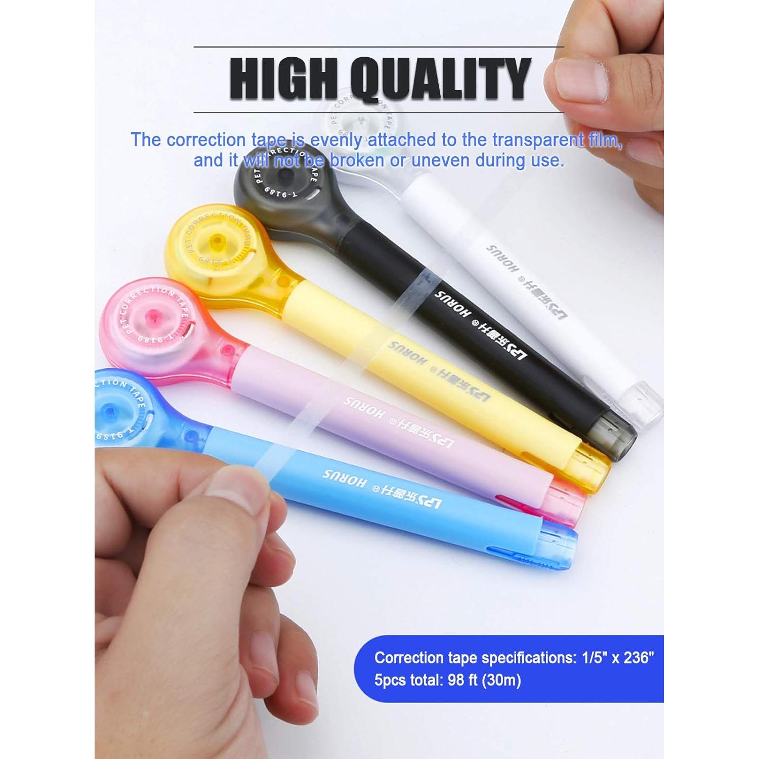 5 Pcs Correctores de Cinta Alopuxi 5mm x 6m Blanco