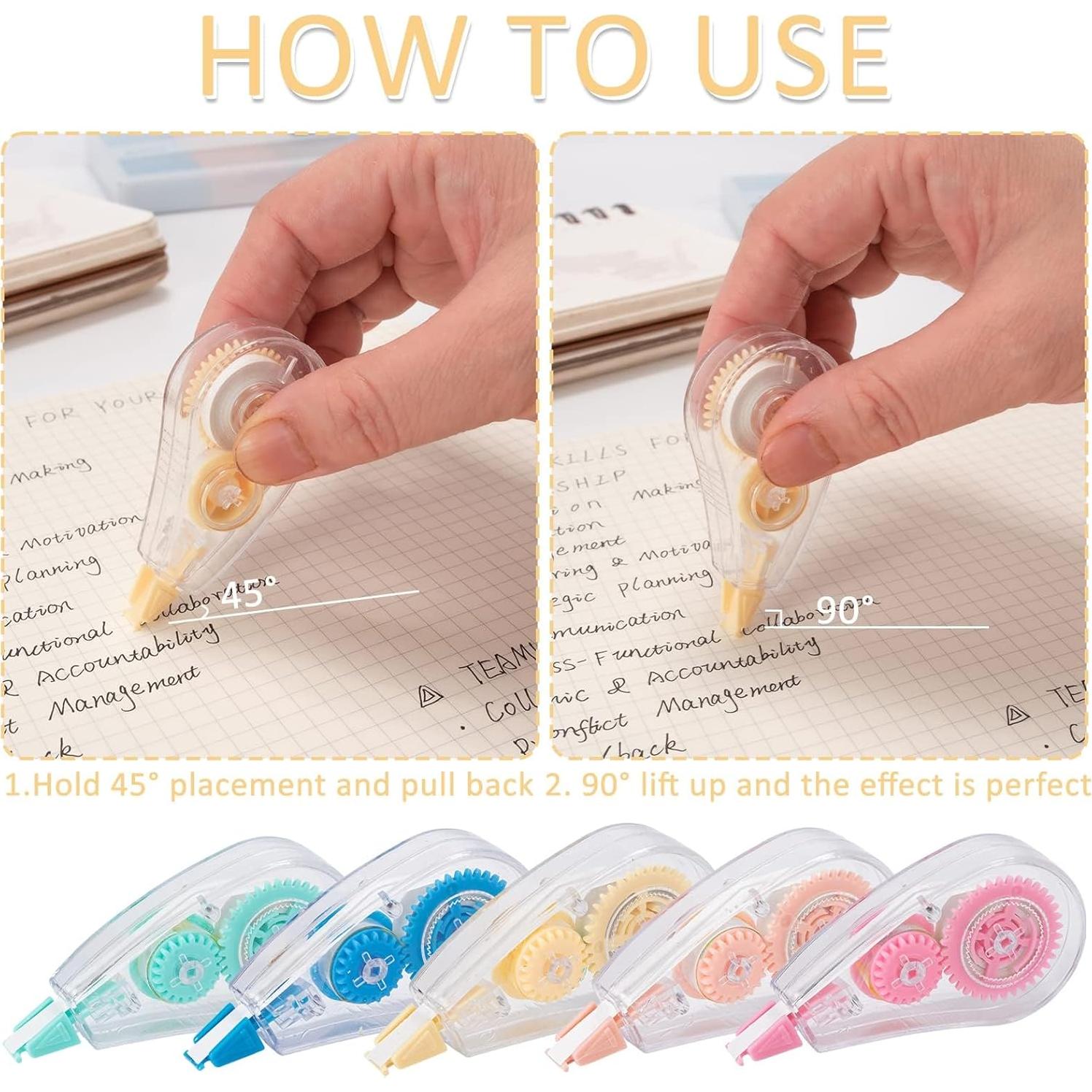 Paquete de 10 Cintas Correctoras HUIRUSO Coloridas 0.2x500mm