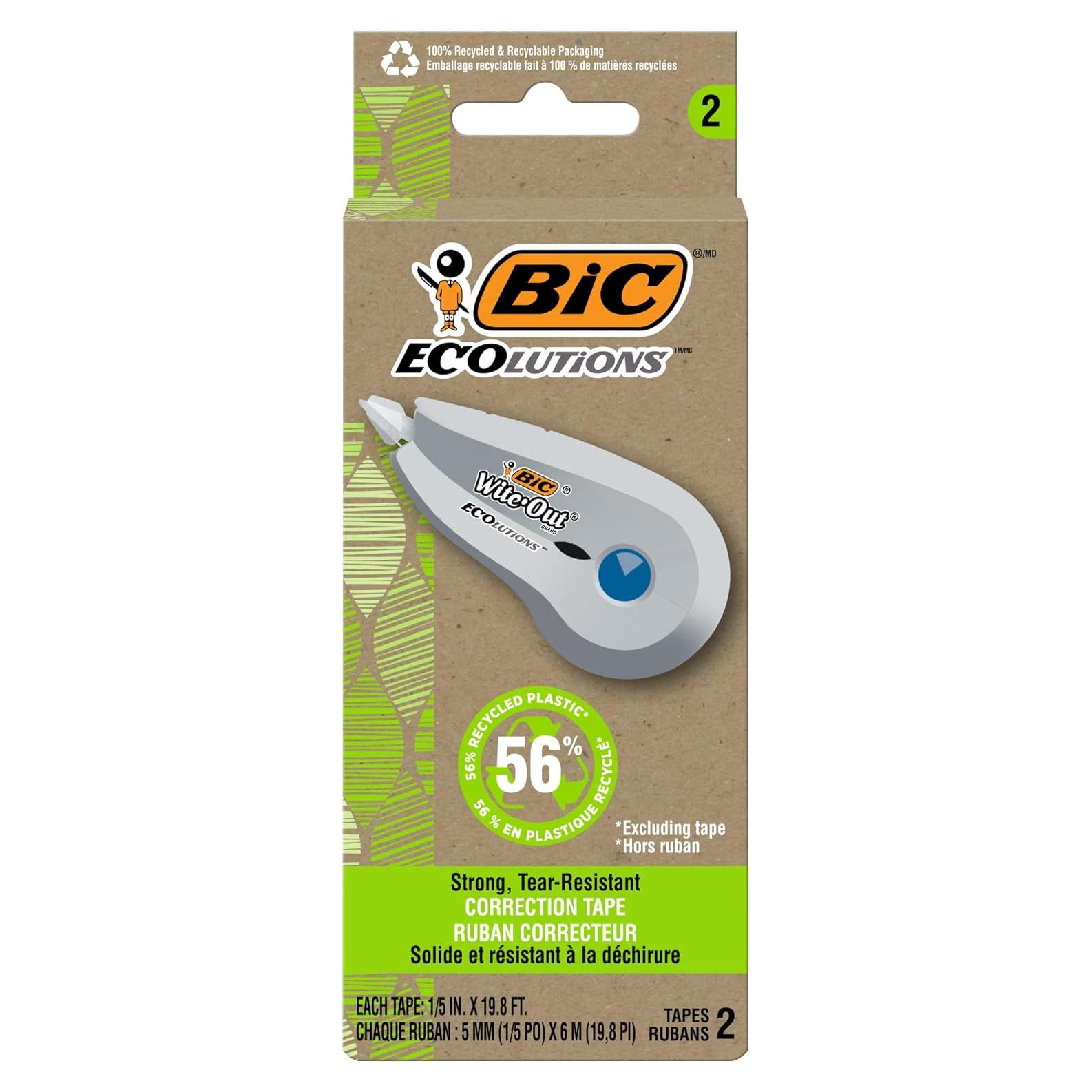Cinta Correctora BIC Ecolutions Wite-Out 2 Unidades 6.04m