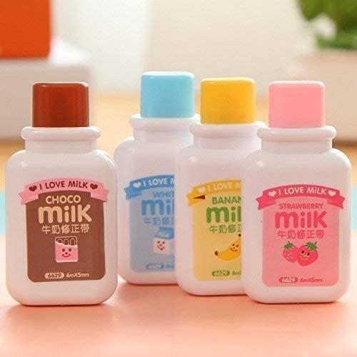 Cinta Correctora Mini Kasmena 4 Pcs Botella de Leche 6m