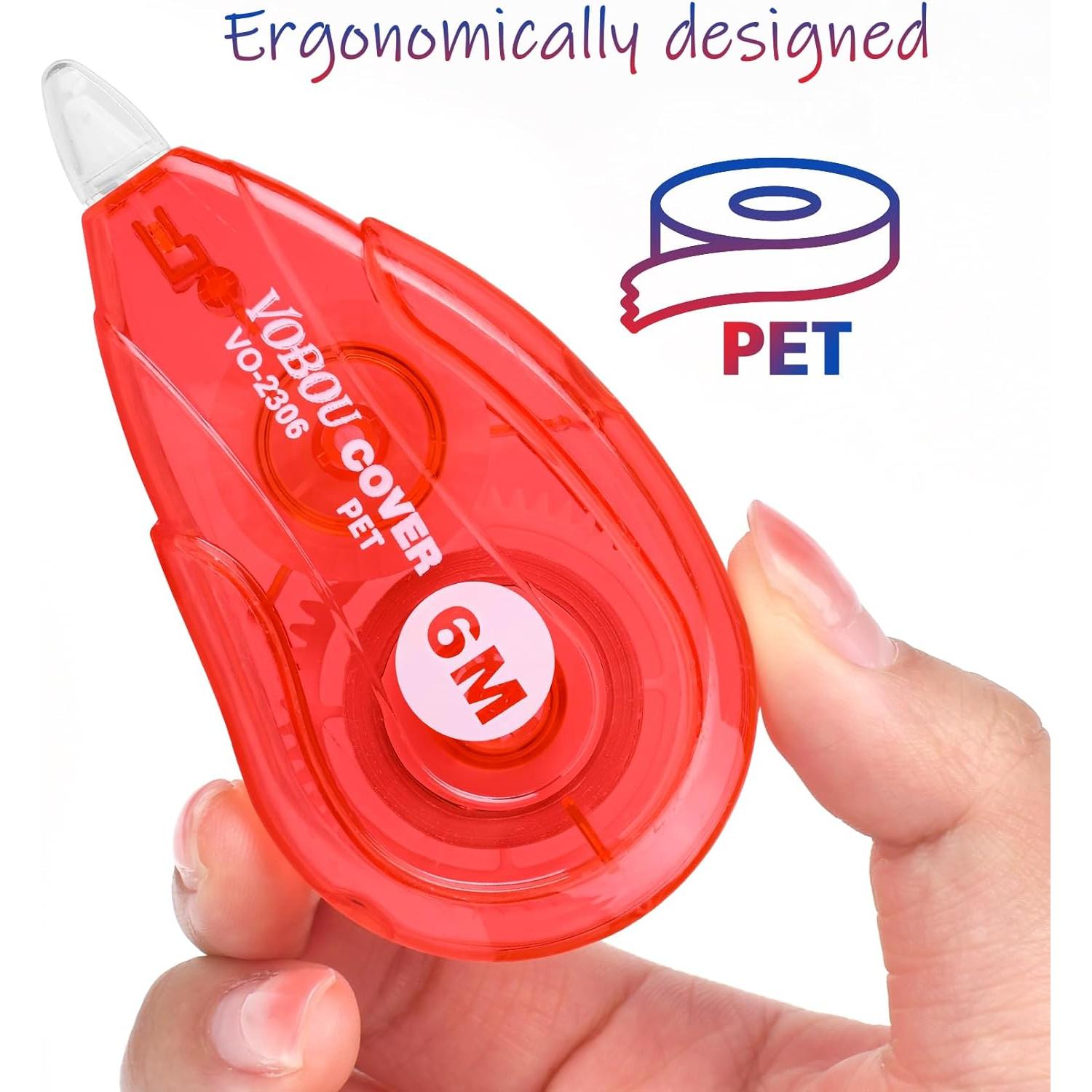 Cinta Correctora Vobou 12 Unidades Rojo y Azul 6M x 0.5cm