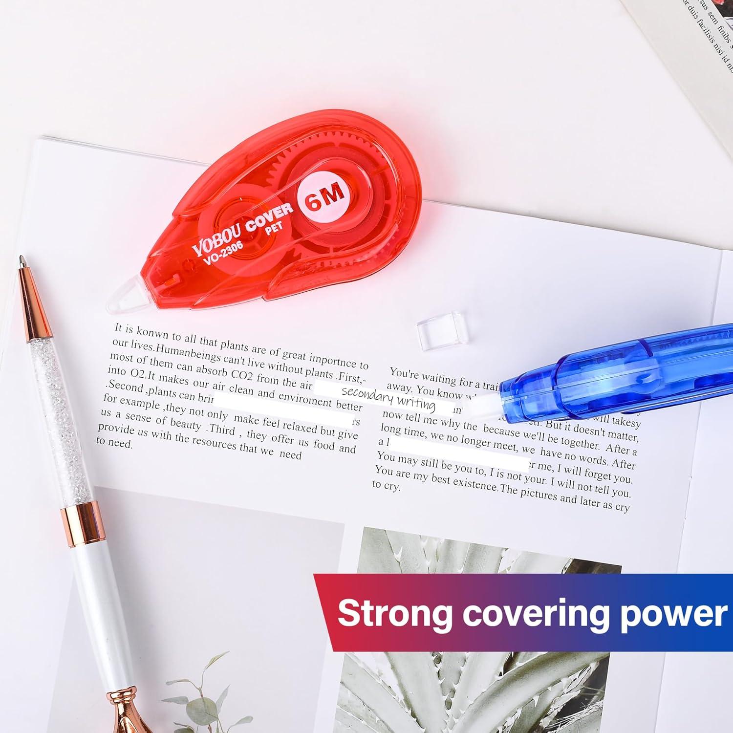 Cinta Correctora Vobou 12 Unidades Rojo y Azul 6M x 0.5cm