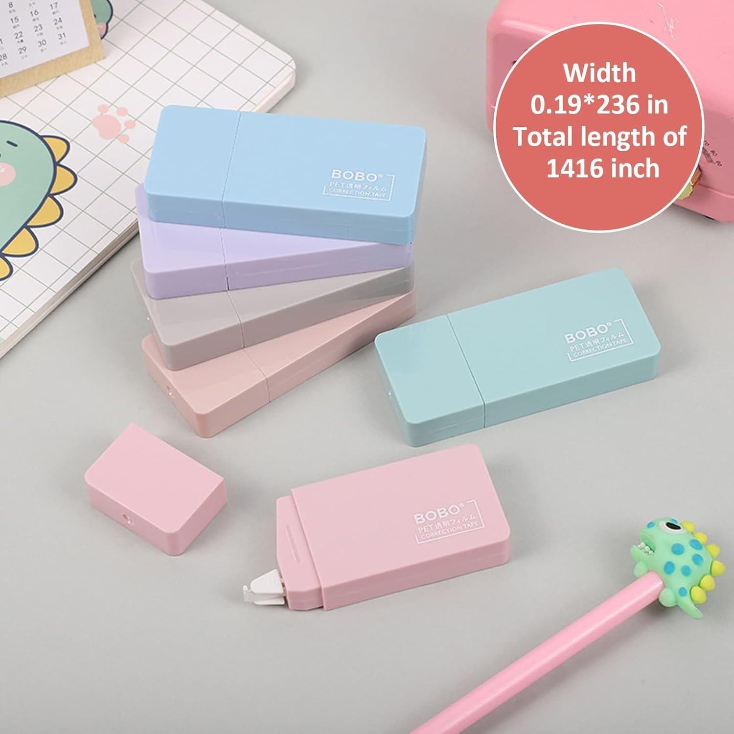 Paquete de 6 Cintas Correctoras Aebor 5mm Color Macaron