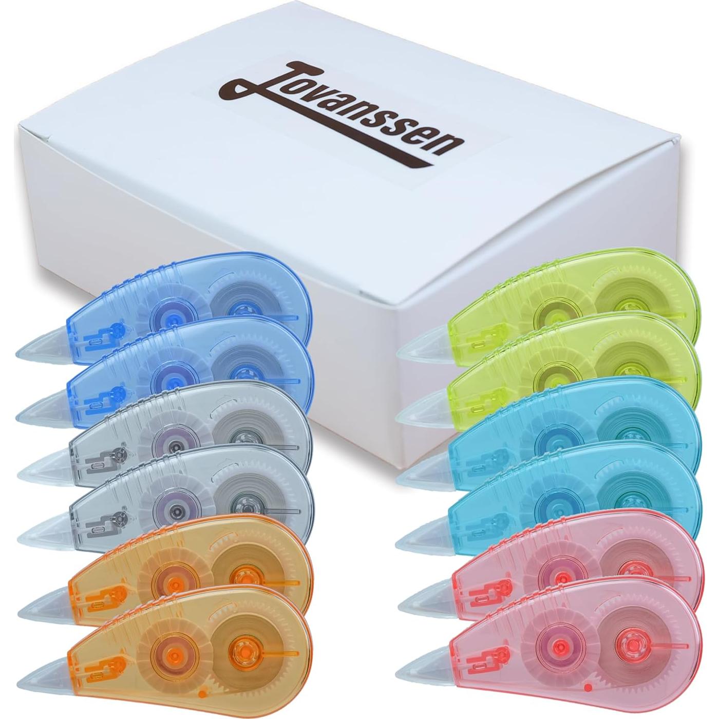 Cinta Correctora Blanca Jovanssen, Paquete de 12, 4 Metros