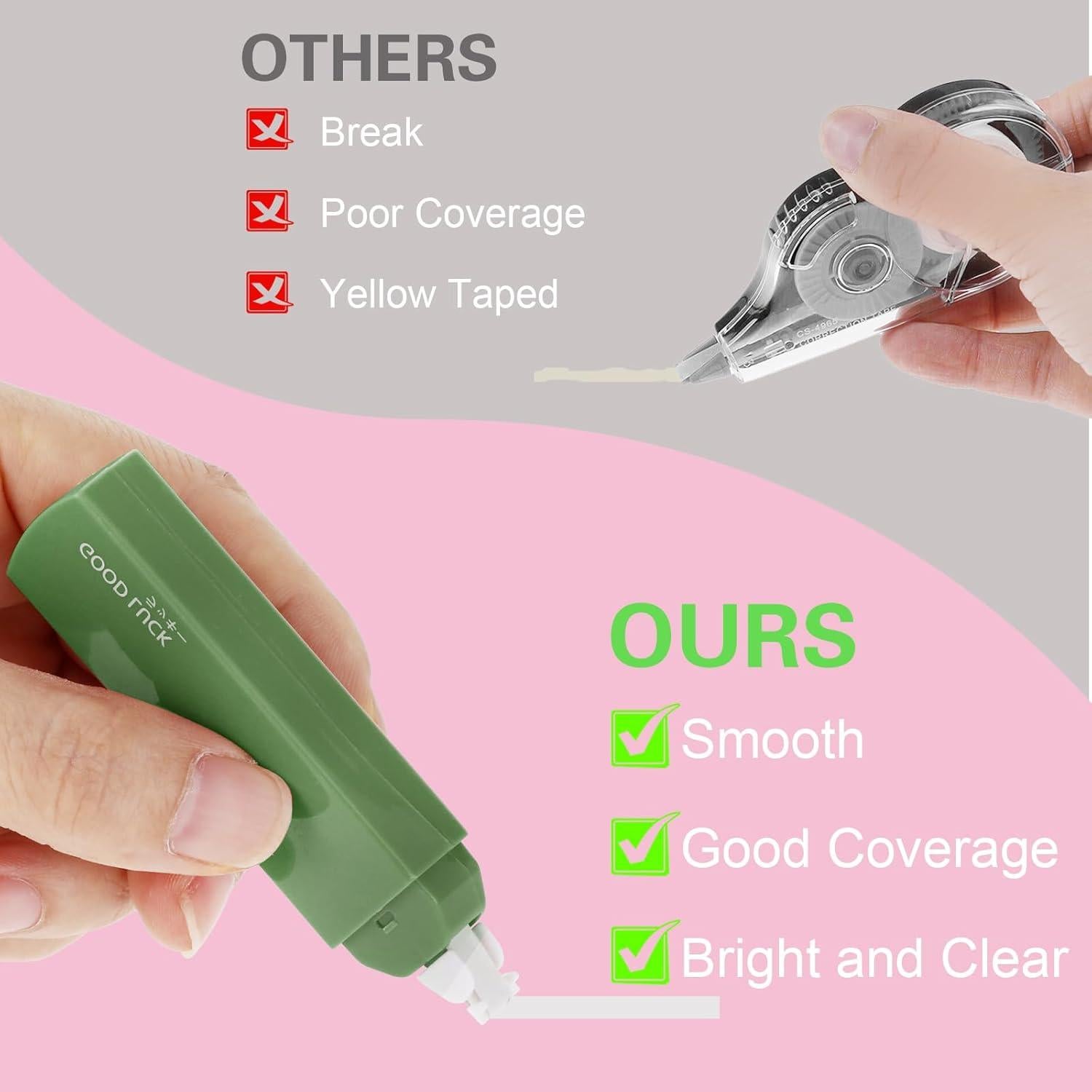 Cinta Correctora Blanca GEEHUA 6 Piezas 6m Rápido Secado