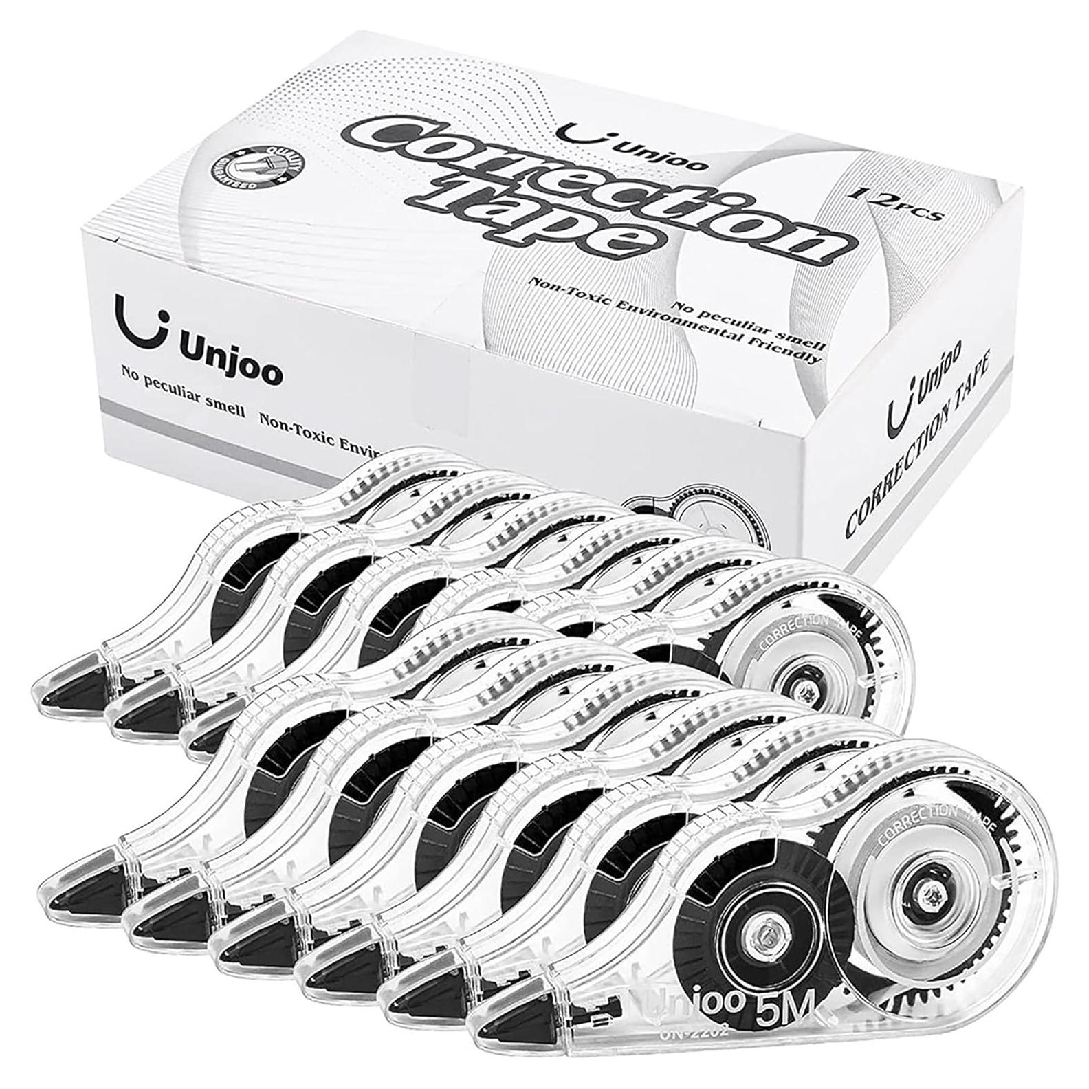 Cinta Correctora Unjoo 12 Piezas 5M Blanca Ergonomica