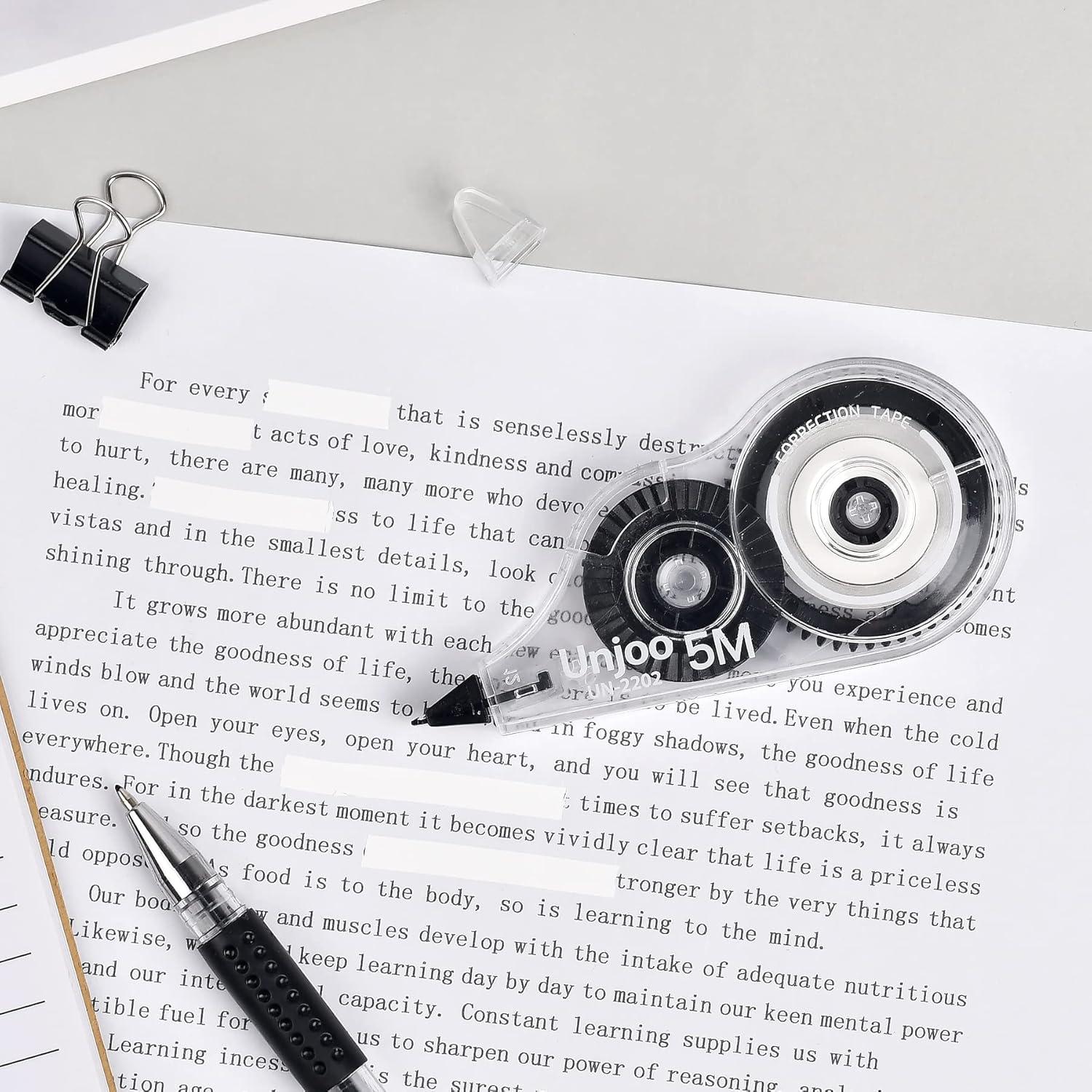 Cinta Correctora Unjoo 12 Piezas 5M Blanca Ergonomica