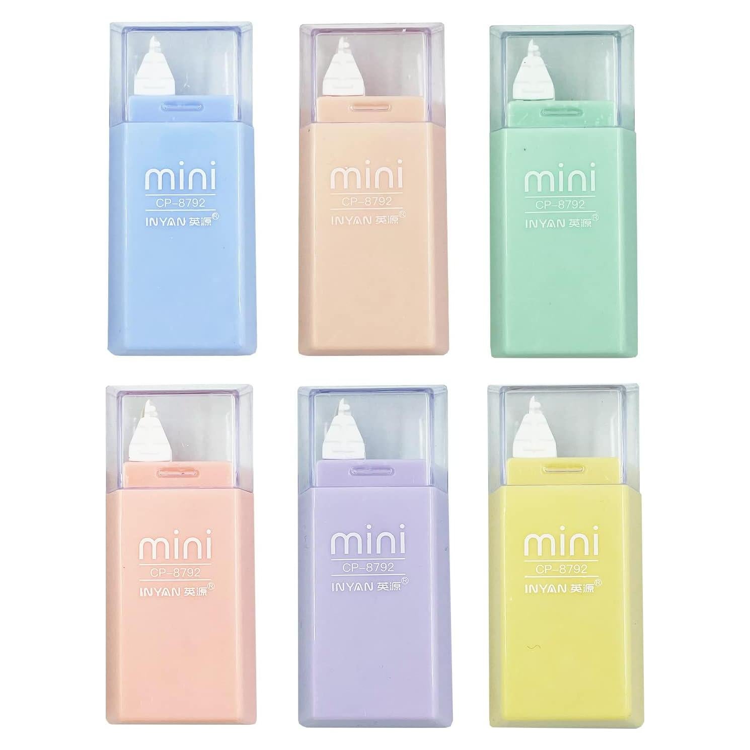 Cinta Correctora LOPURO 6Pcs Pastel 5mm Aplicador Ergonómico