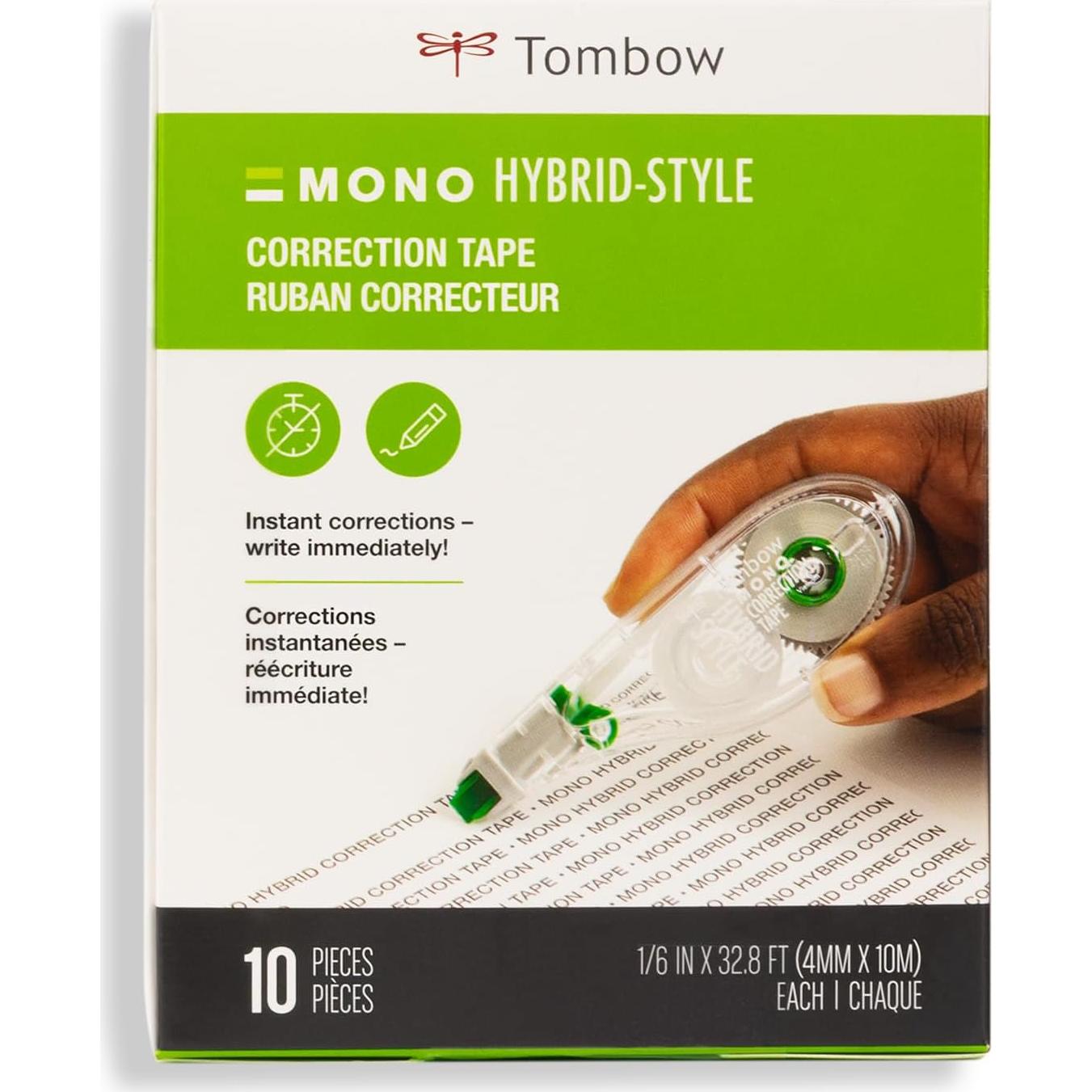 Cinta Correctora Híbrida Tombow 68721, Paquete de 10 Unidades