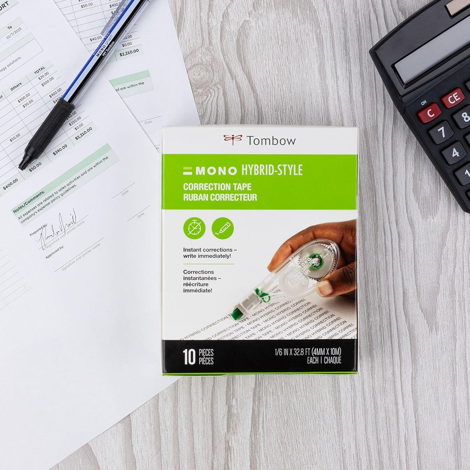 Cinta Correctora Híbrida Tombow 68721, Paquete de 10 Unidades