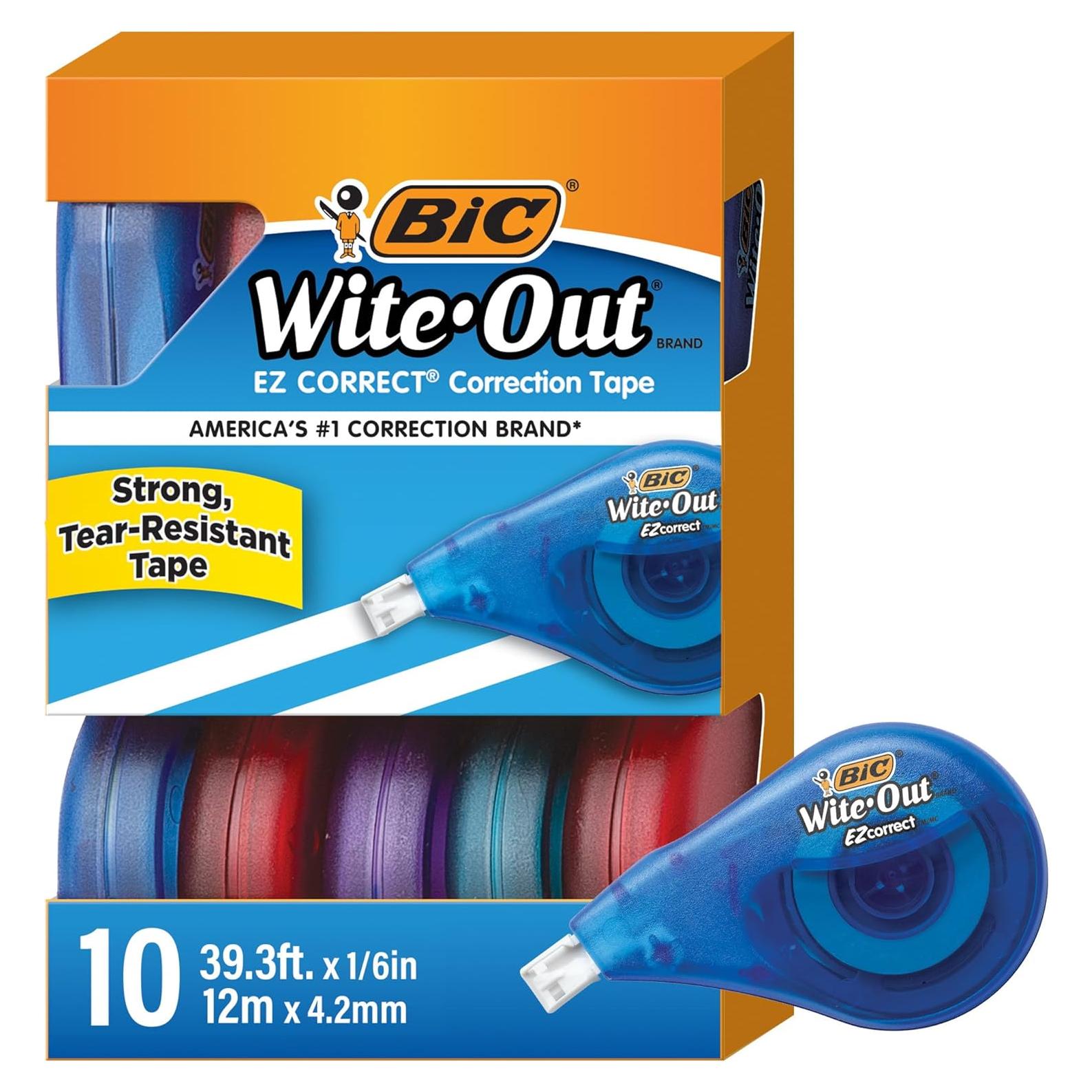 Cinta Correctora BIC Wite-Out EZ Correct 10 Cintas Blancas