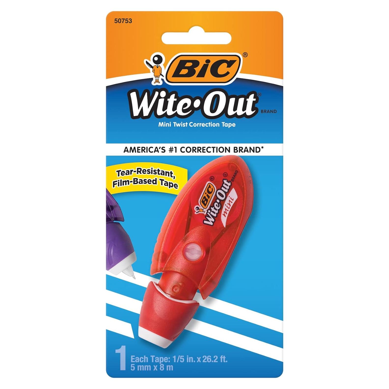 Cinta de corrección BIC Wite-Out Mini Twist 8m blanca