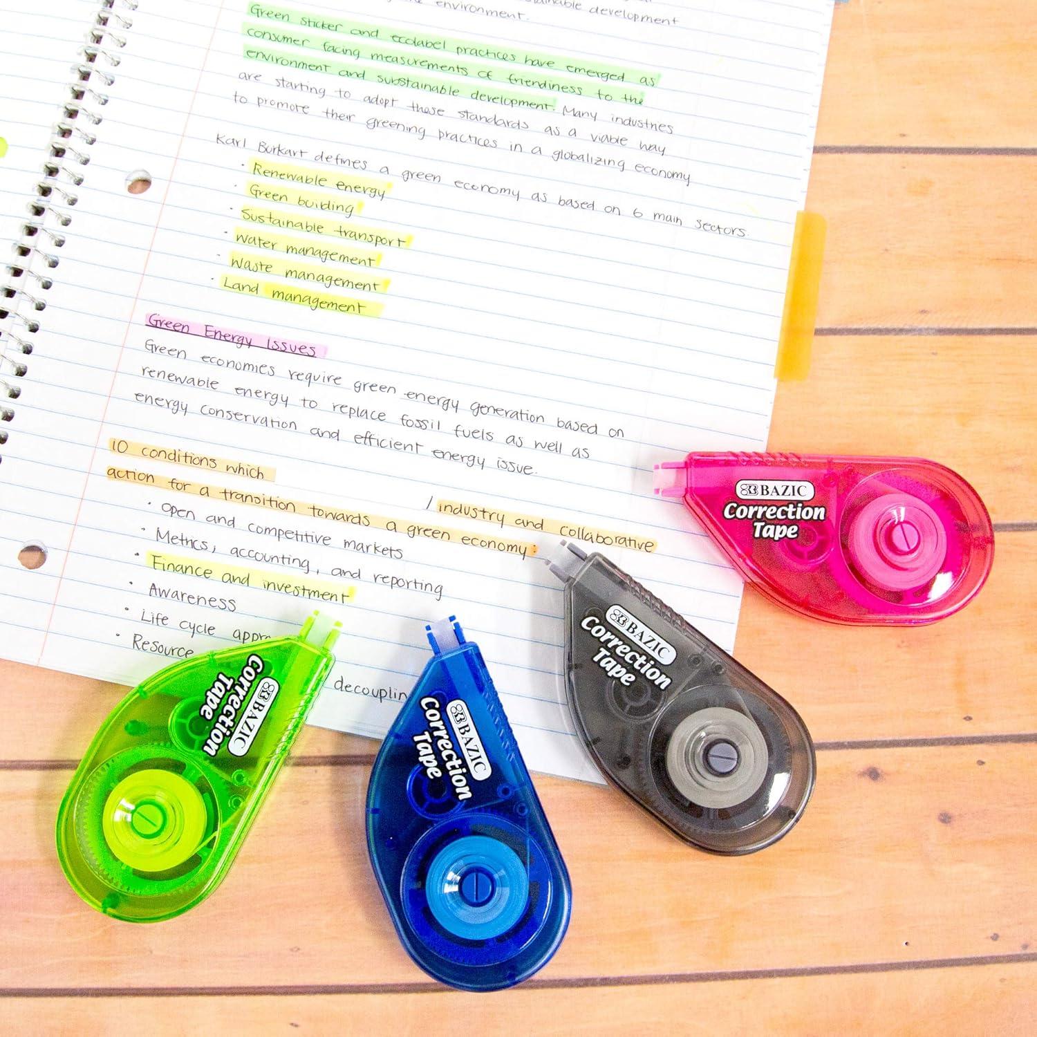 Cinta Correctora BAZIC 5 mm x 599 cm, Aplicador Ergonómico