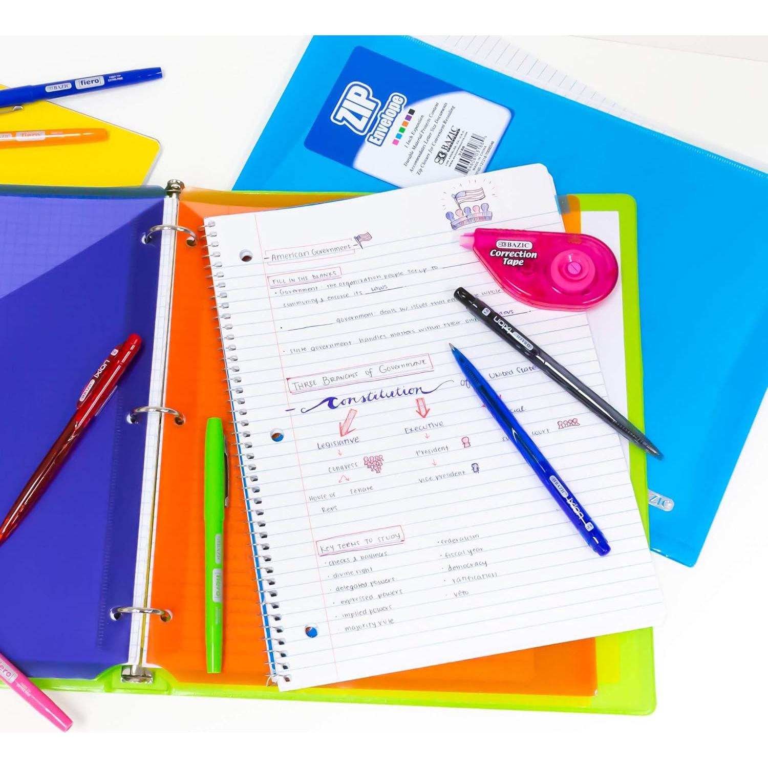 Cinta Correctora BAZIC 5 mm x 599 cm, Aplicador Ergonómico