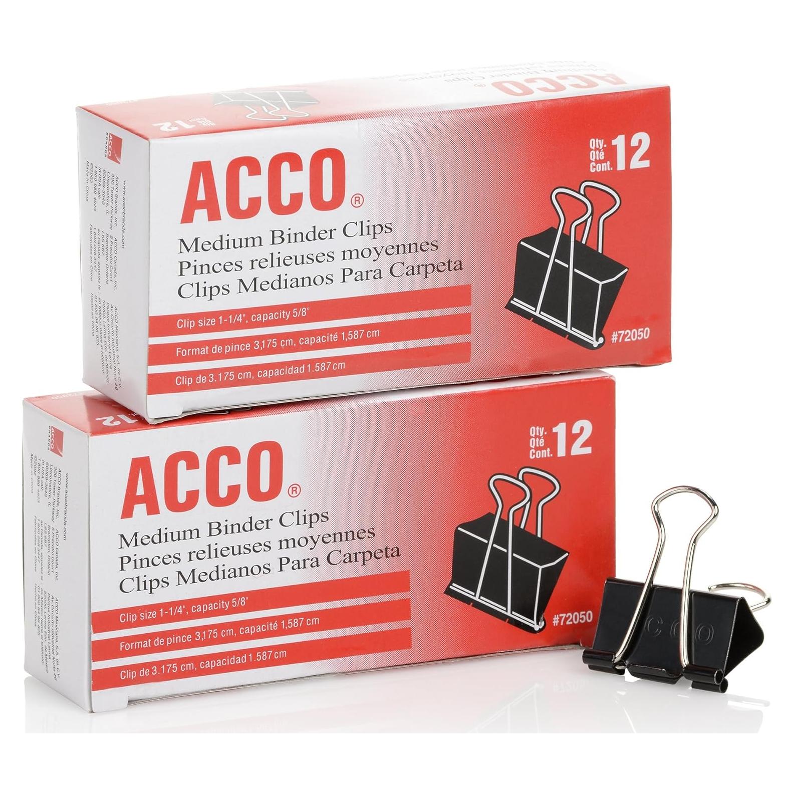 Grapas ACCO Medianas Negras 12 por Caja - 2 Cajas