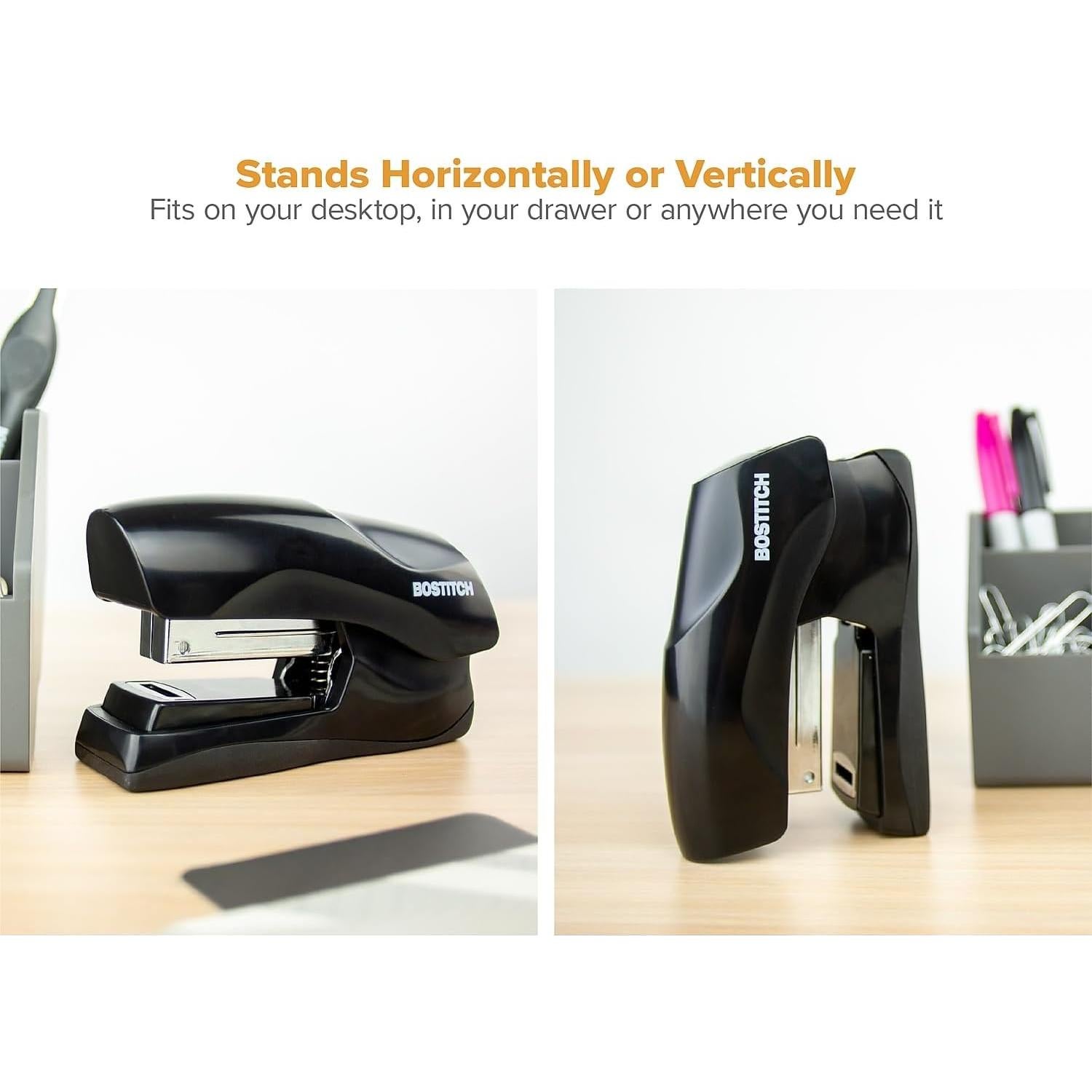 Grapadora Bostitch Compacta Negra Sin Atascos 40 Hojas