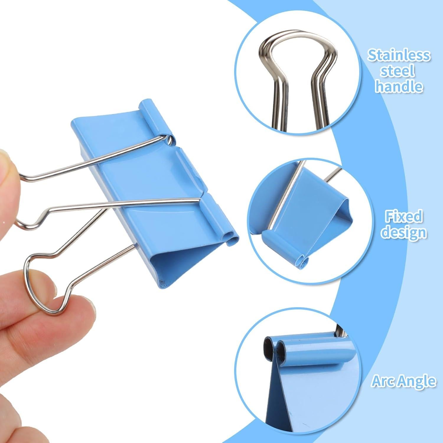 Clips de Carpeta Joyberg 125 Pcs Colores Mixtos 6 Tamaños