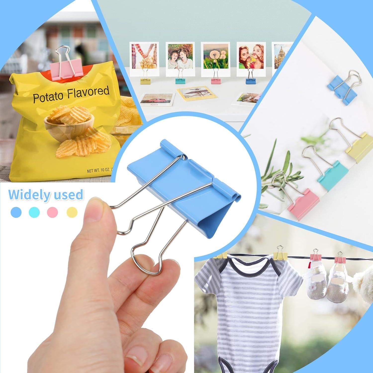 Clips de Carpeta Joyberg 125 Pcs Colores Mixtos 6 Tamaños