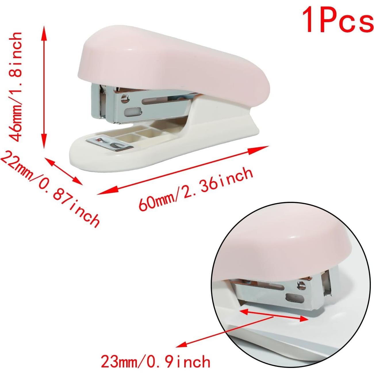 Grapadora Miniatura Lilaly Rosa para Escritorio - 20 Hojas