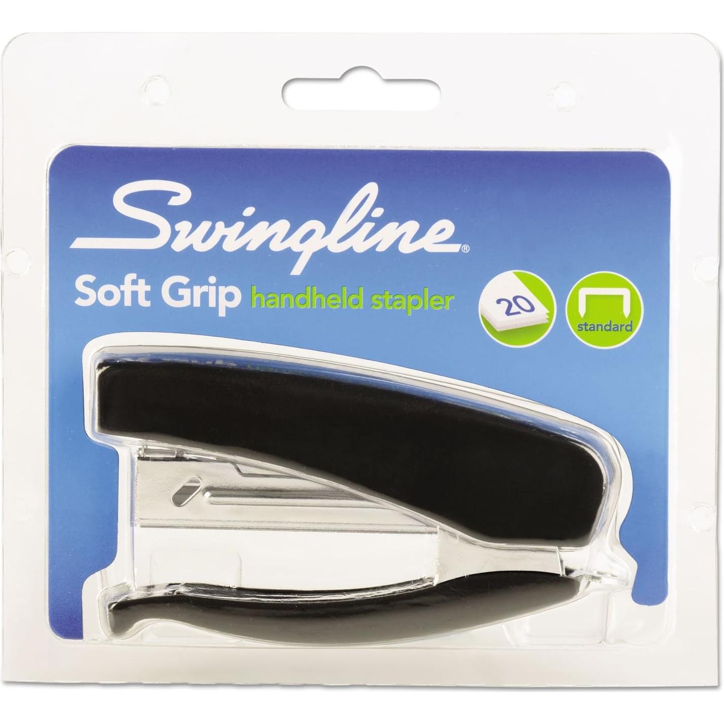Grapadora de Mano Swingline S7009901P, Agarre Suave, 20 Hojas