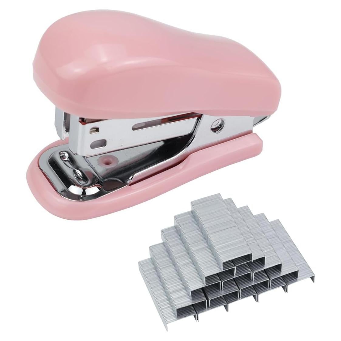 Grapadora Mini Aacehlh Rosa con 750 Grapas y Removedor