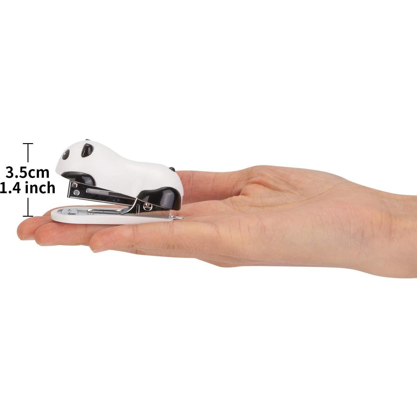 Grapadora Mini Deli Panda con 1000 Grapas No. 10 y Removedor