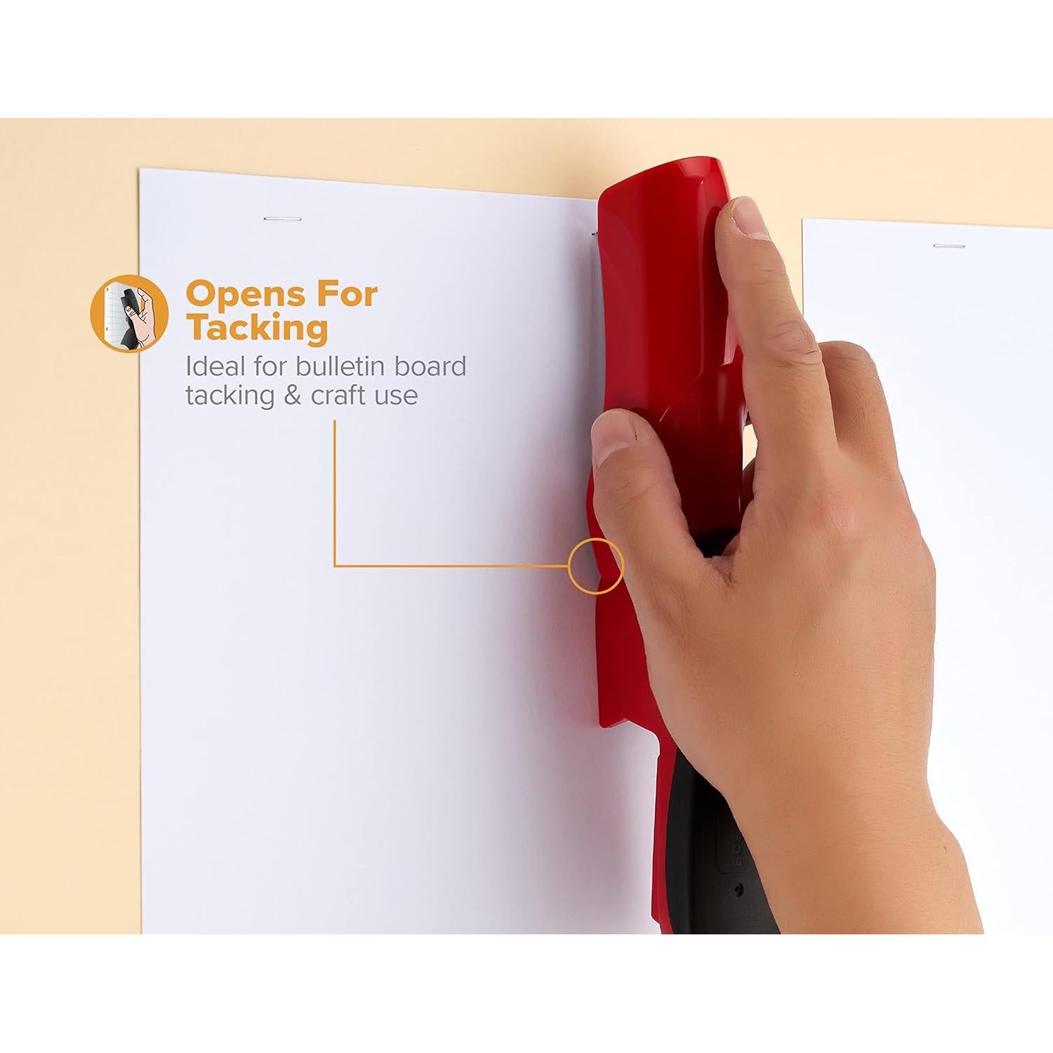 Grapadora Bostitch Roja Pesada 40 Hojas + 1250 Grapas