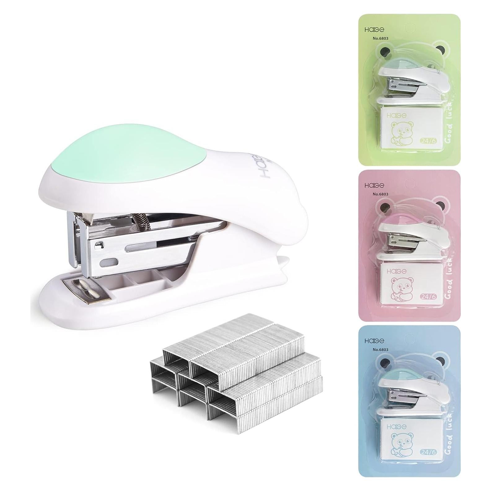 Grapadora de Escritorio NEBURORA Verde Mini con 400 Grapas