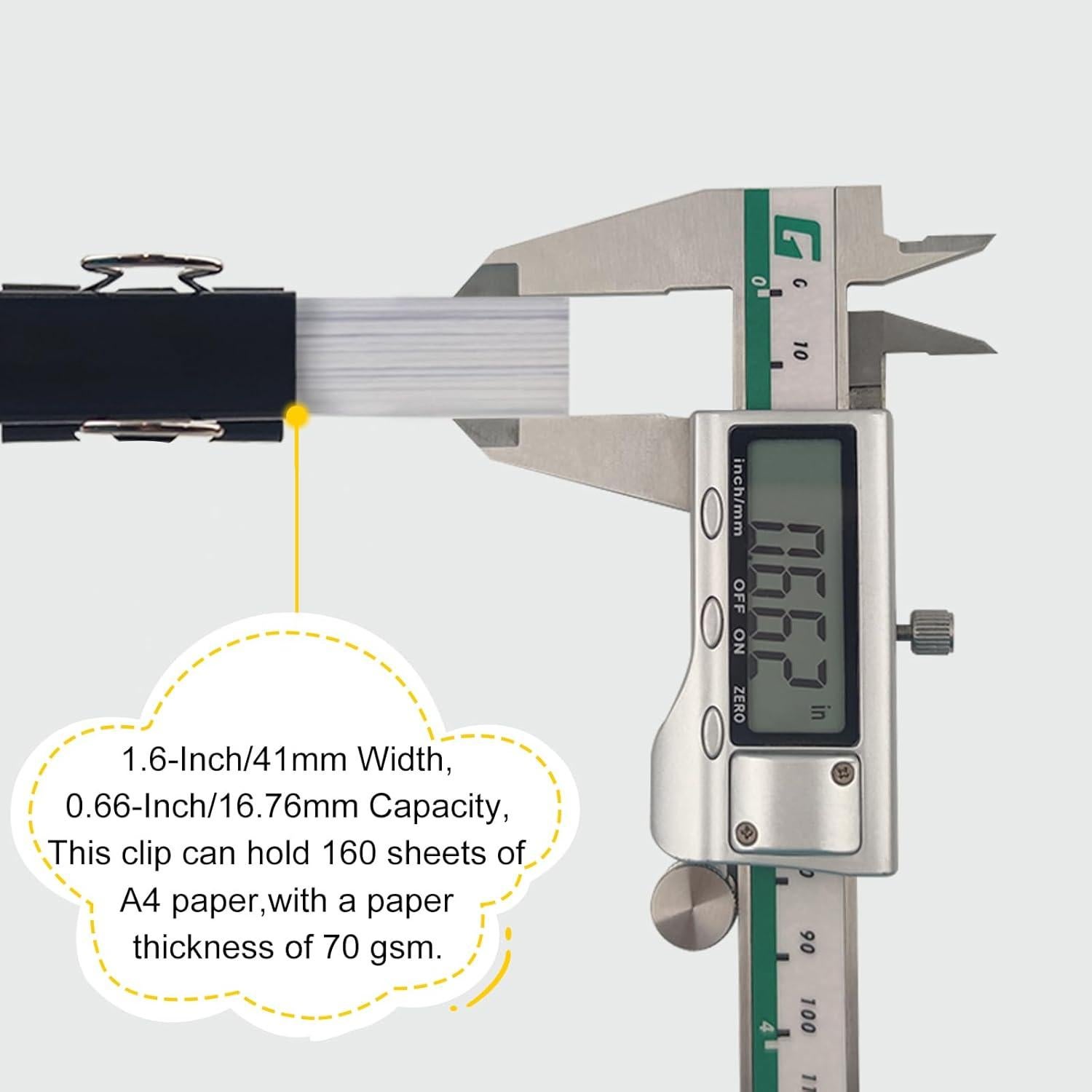 Clip de Carpeta Grande DSTELIN 41mm Negro - 24 Piezas