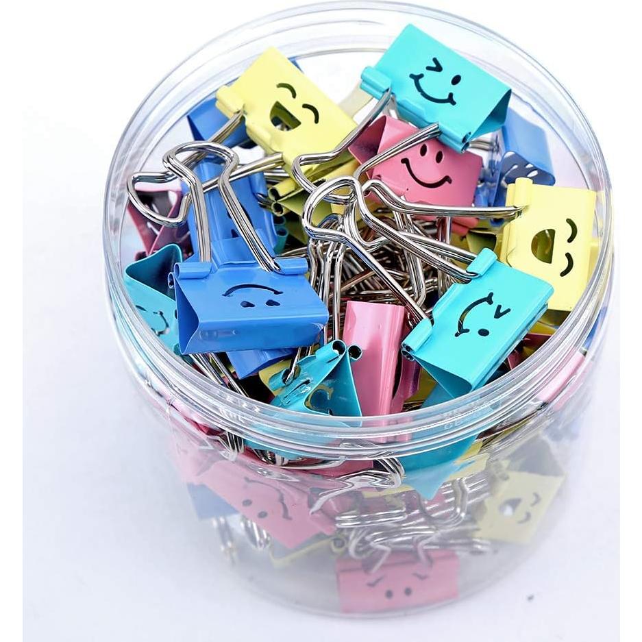80 Clips de Binder Limque de Colores Variados para Oficina