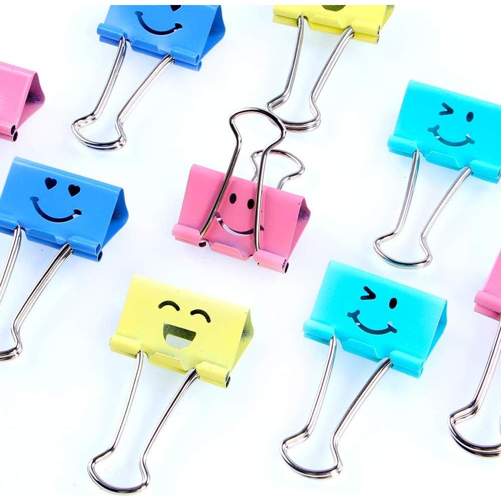 80 Clips de Binder Limque de Colores Variados para Oficina