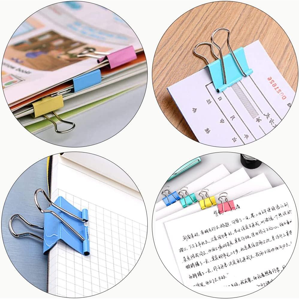 60 Clips de Carpeta de Colores Aksiko - Tamaños Variados