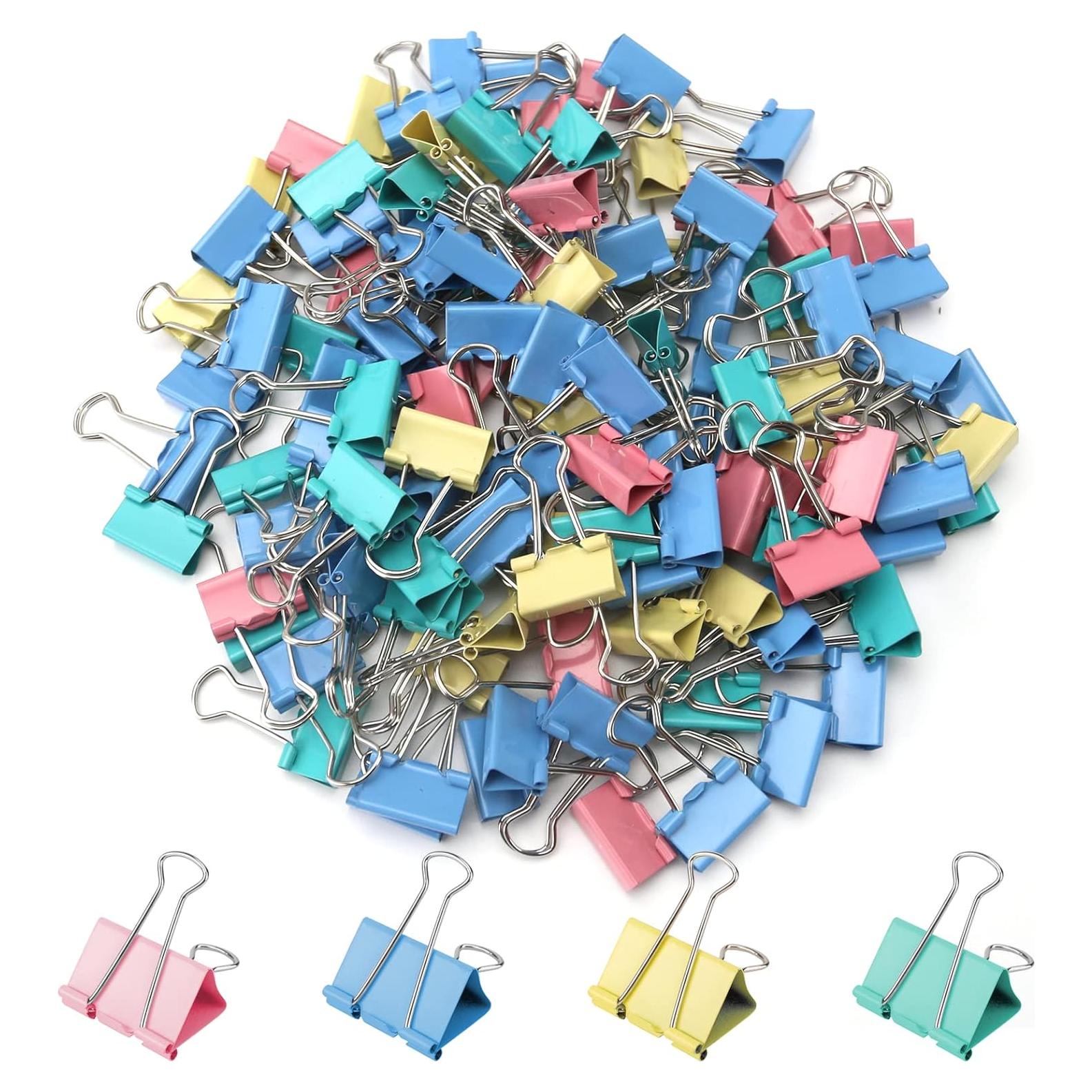 120 Clips de Carpeta Coloridos OWLKELA 1.9 cm para Oficina