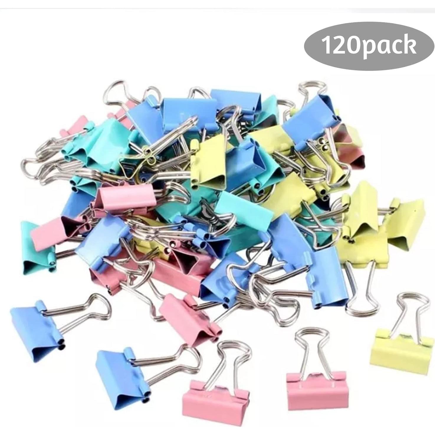 120 Clips de Carpeta Coloridos OWLKELA 1.9 cm para Oficina