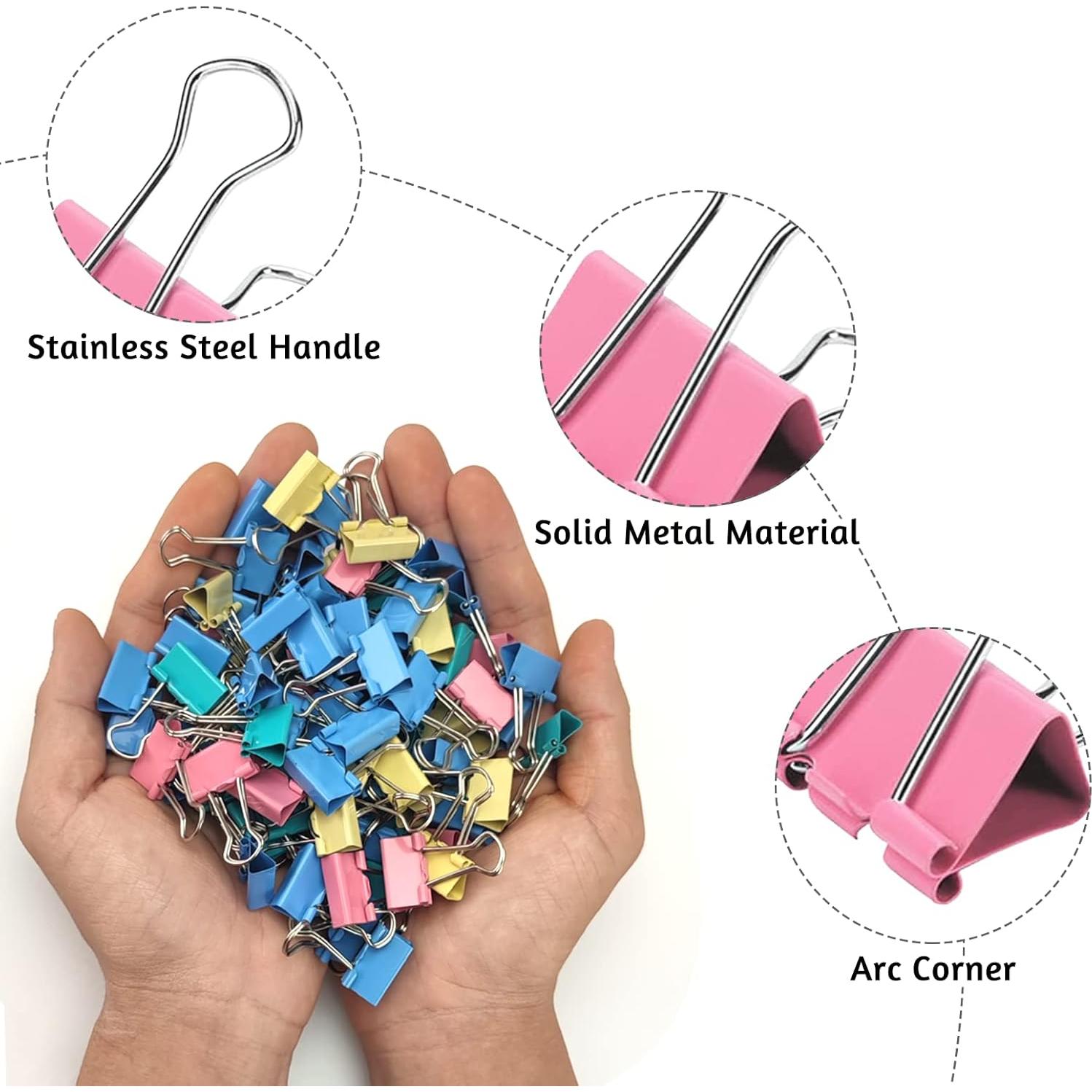 120 Clips de Carpeta Coloridos OWLKELA 1.9 cm para Oficina