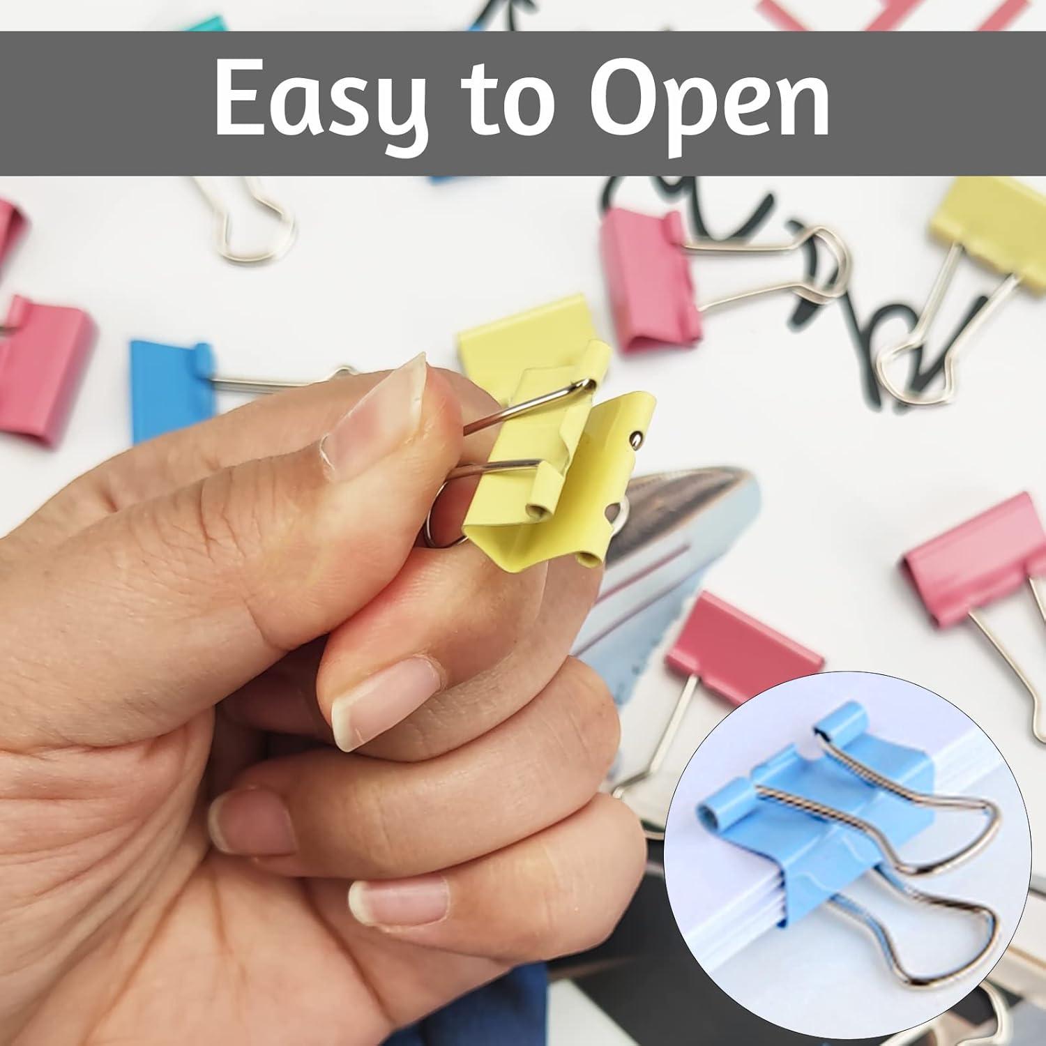120 Clips de Carpeta Coloridos OWLKELA 1.9 cm para Oficina
