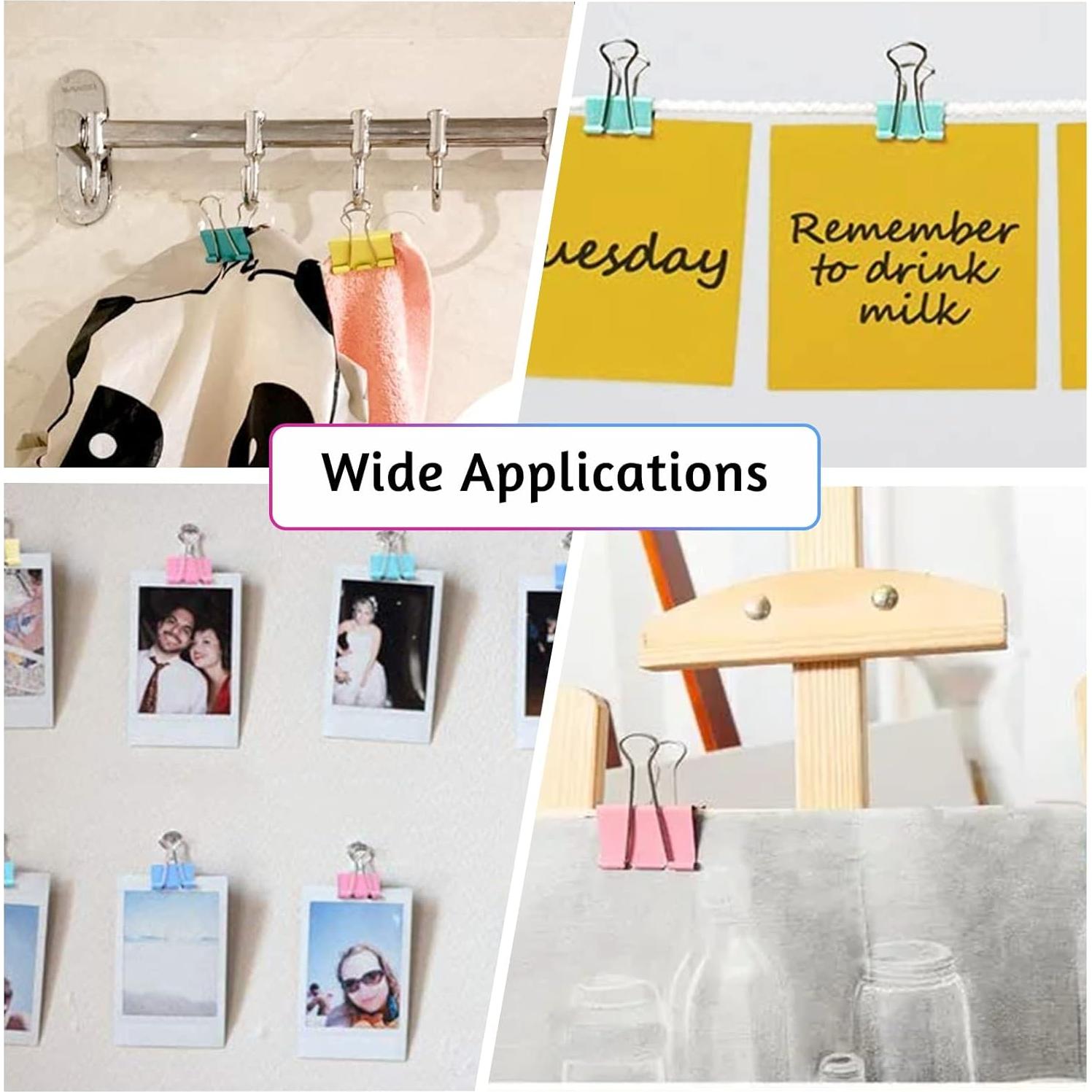 120 Clips de Carpeta Coloridos OWLKELA 1.9 cm para Oficina