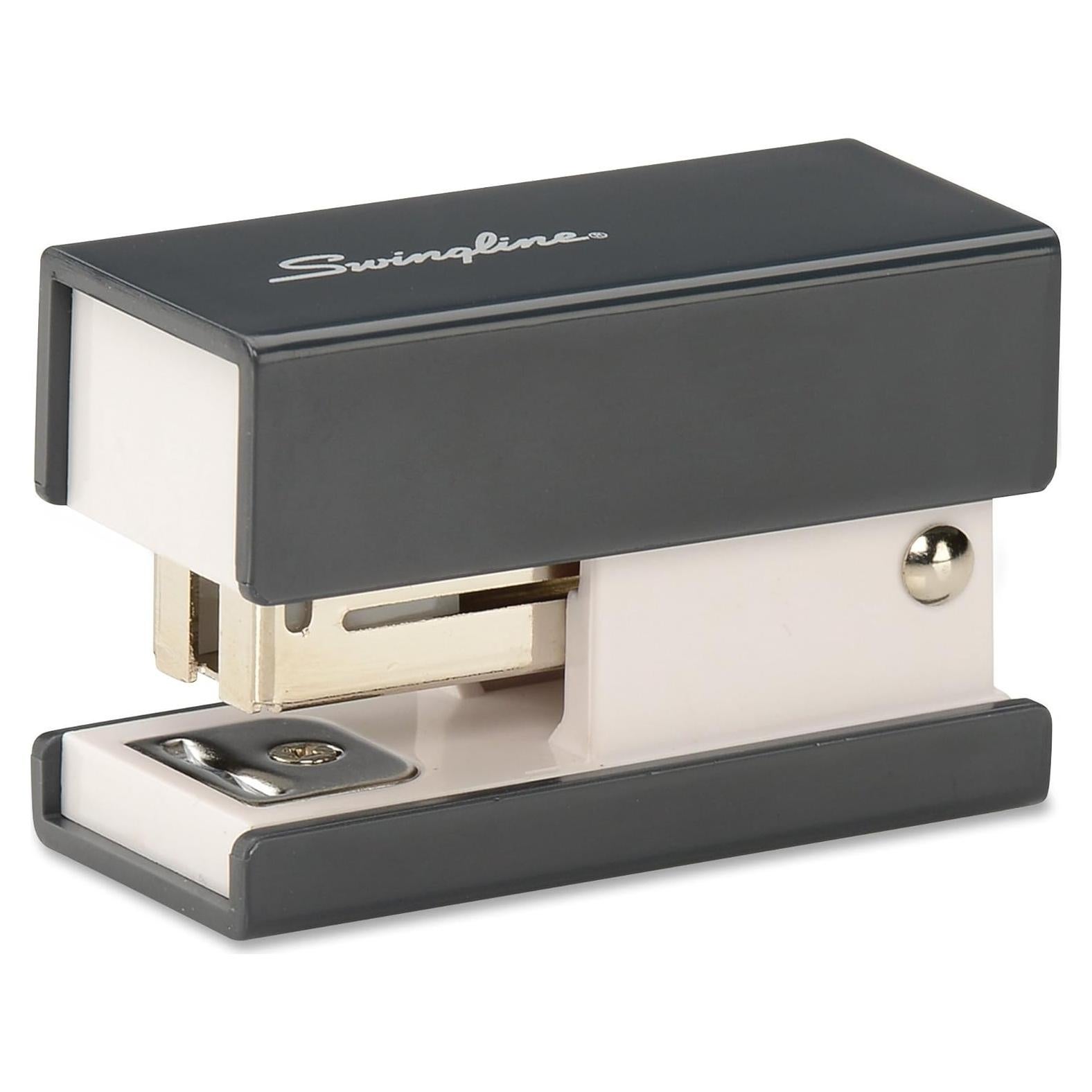 Grapadora Mini Swingline Negra 12 Hojas Tira de Cuarto