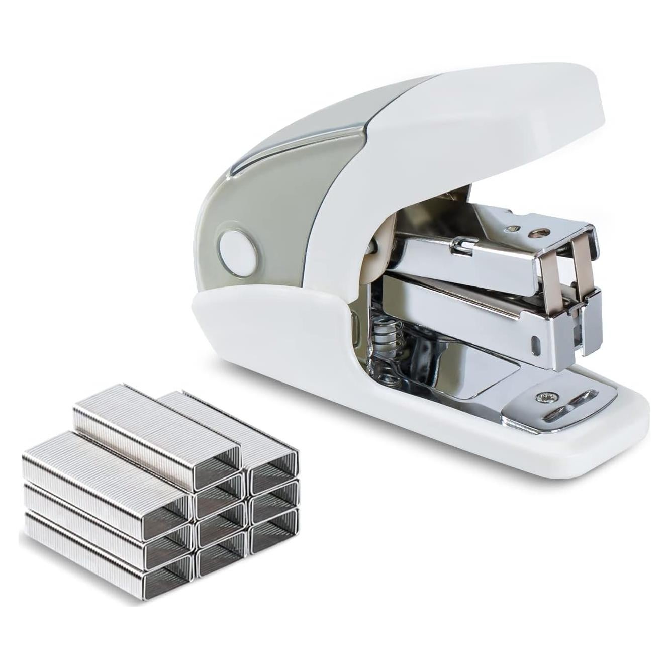 Grapadora Mini Sin Esfuerzo PAPERPAL Blanca, Capacidad 20 Hojas