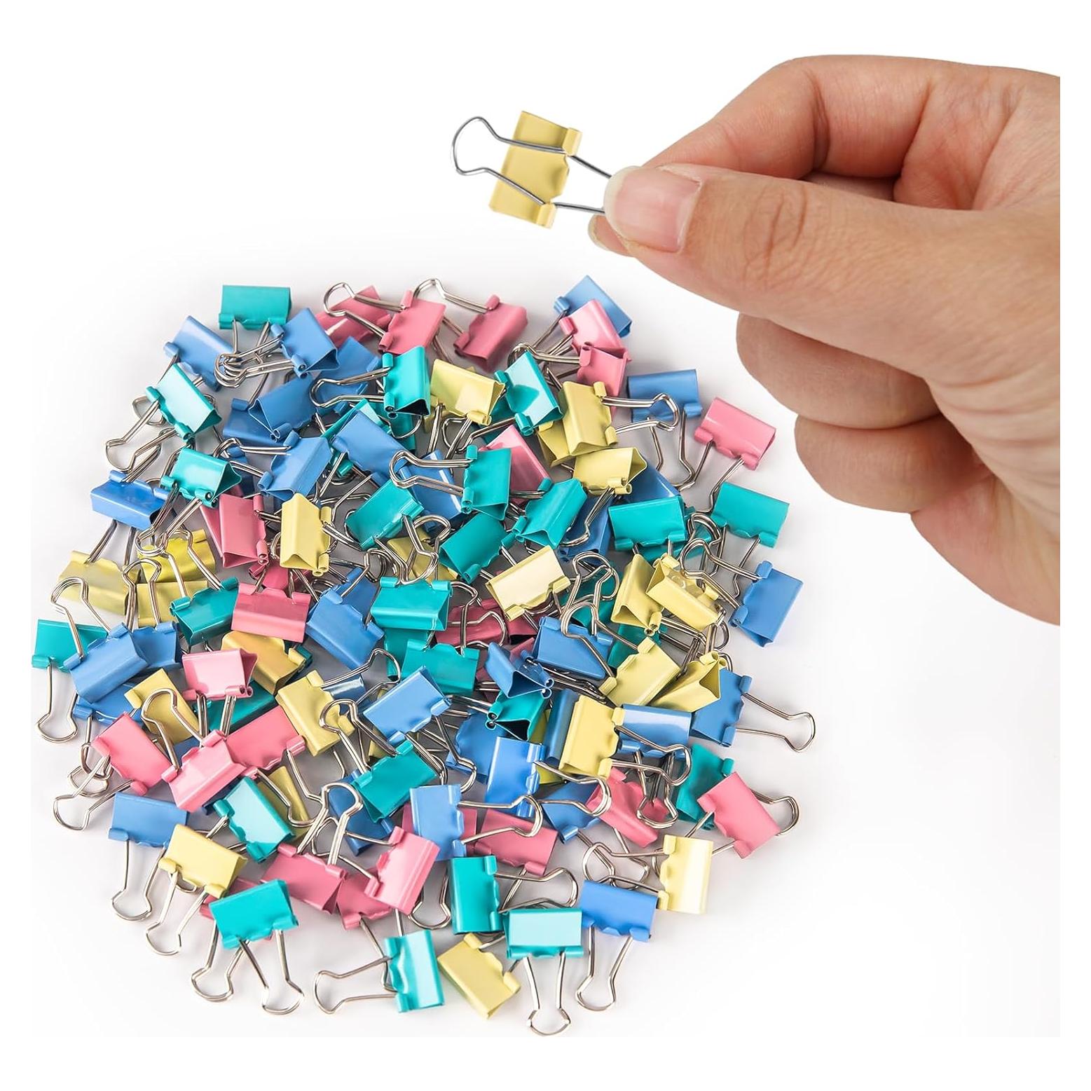 120 Mini Clips de Carpeta OWLKELA 15mm Multicolor Resistente