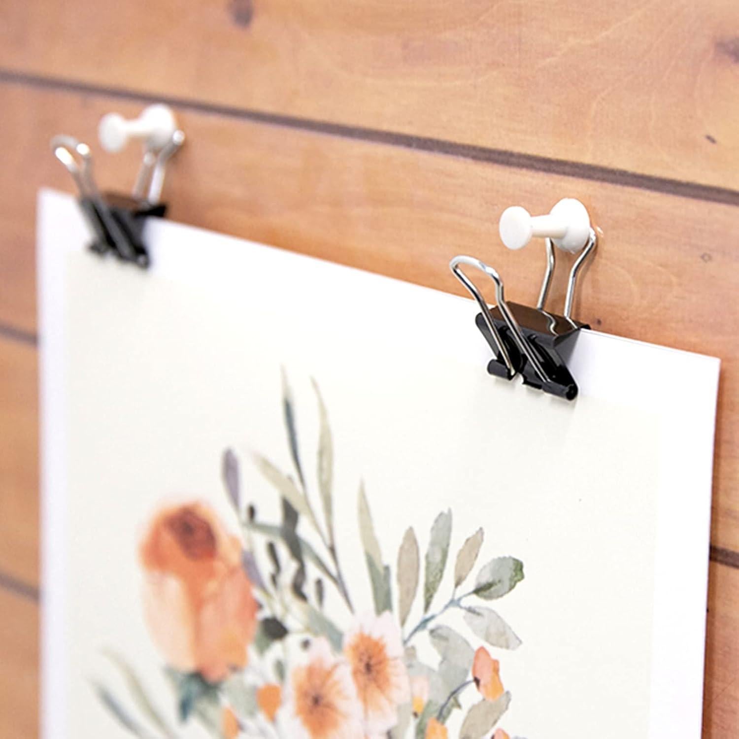 Paquete de 120 Mini Clips de Carpeta Negros 15mm OWLKELA