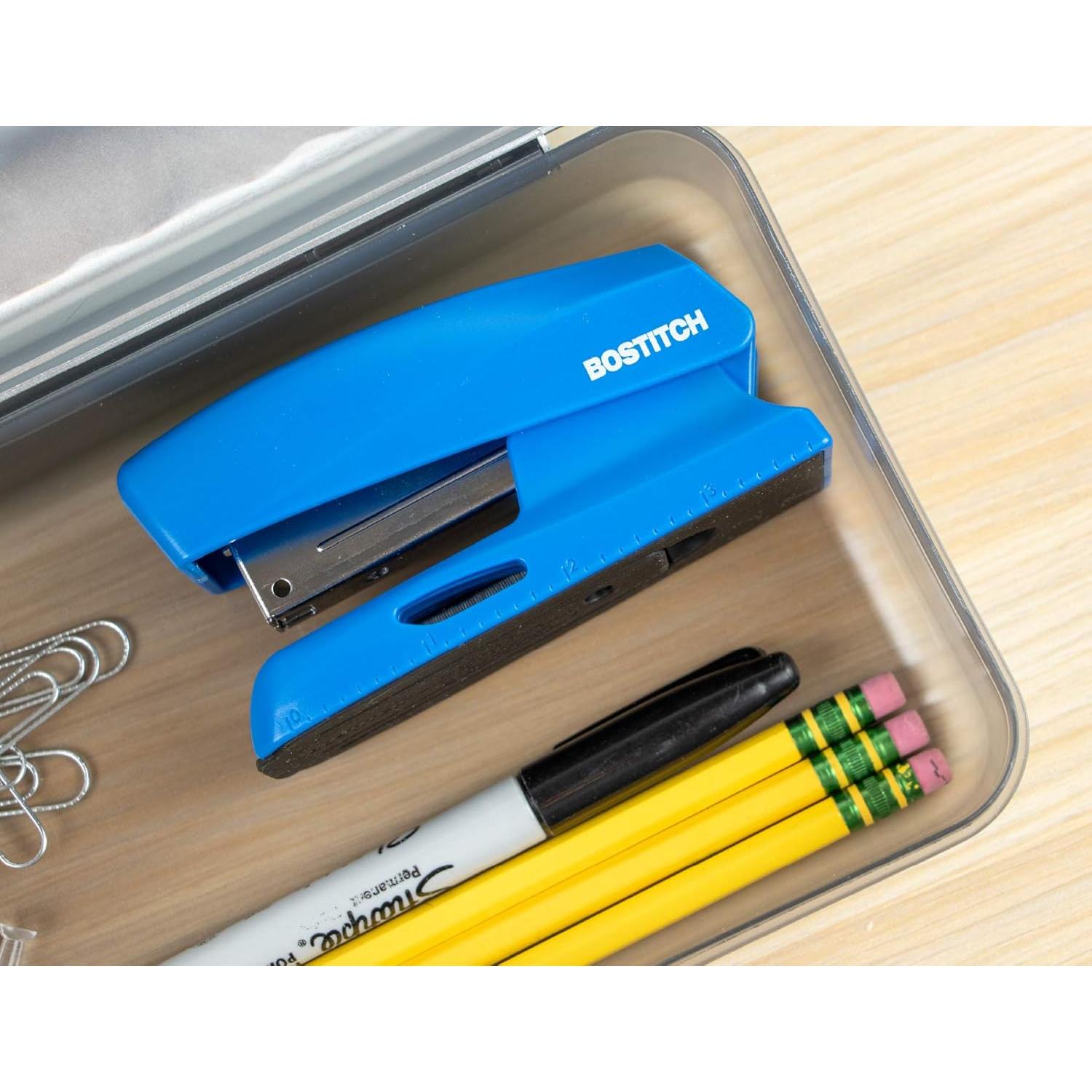 Grapadora Compacta Bostitch B150 Azul 20 Hojas con Almacenamiento