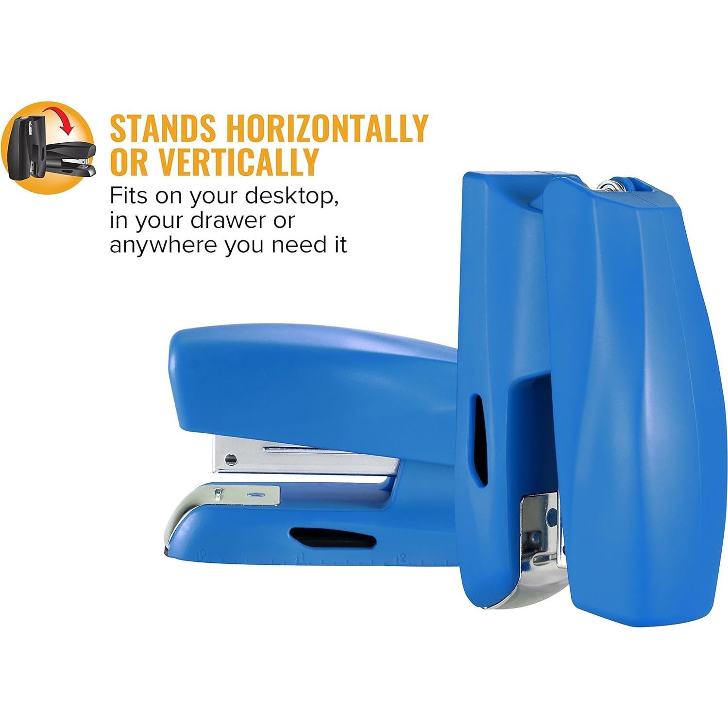 Grapadora Compacta Bostitch B150 Azul 20 Hojas con Almacenamiento