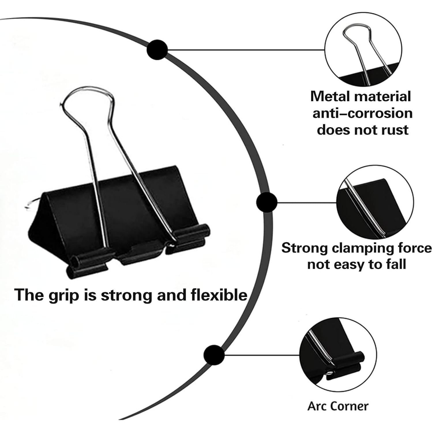 Clips de Encuadernación KAKAMINA 300 Piezas Tamaños Variados