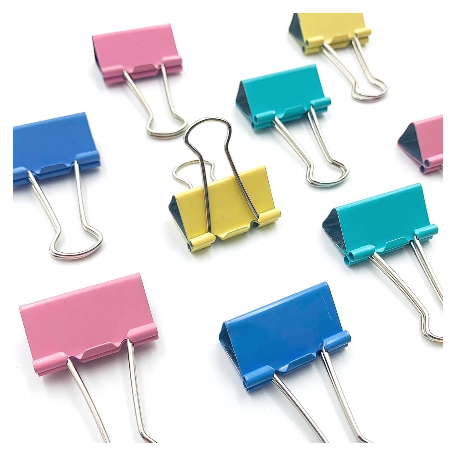 Set de 25 Clips de Carpeta Medianos FJCTER Multicolor 32 mm