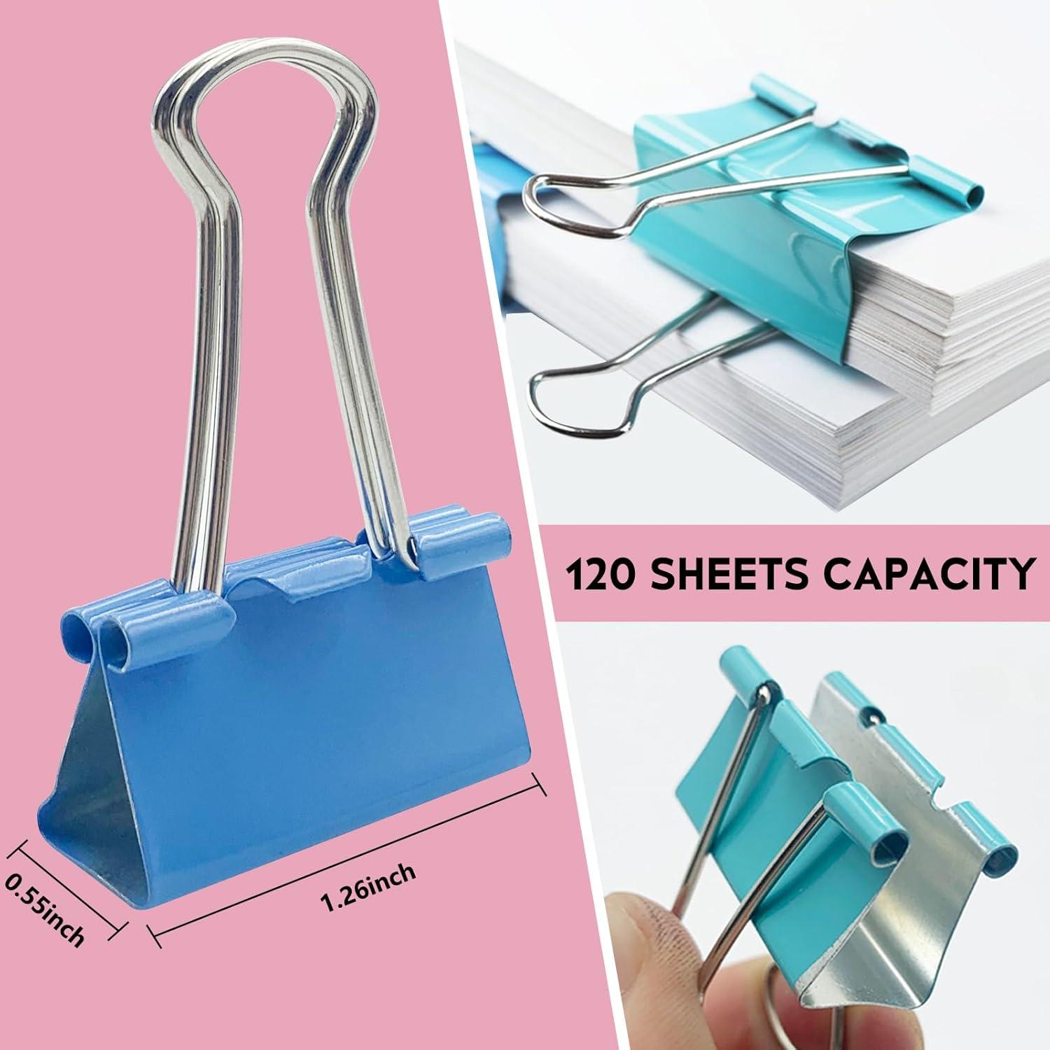 Set de 25 Clips de Carpeta Medianos FJCTER Multicolor 32 mm