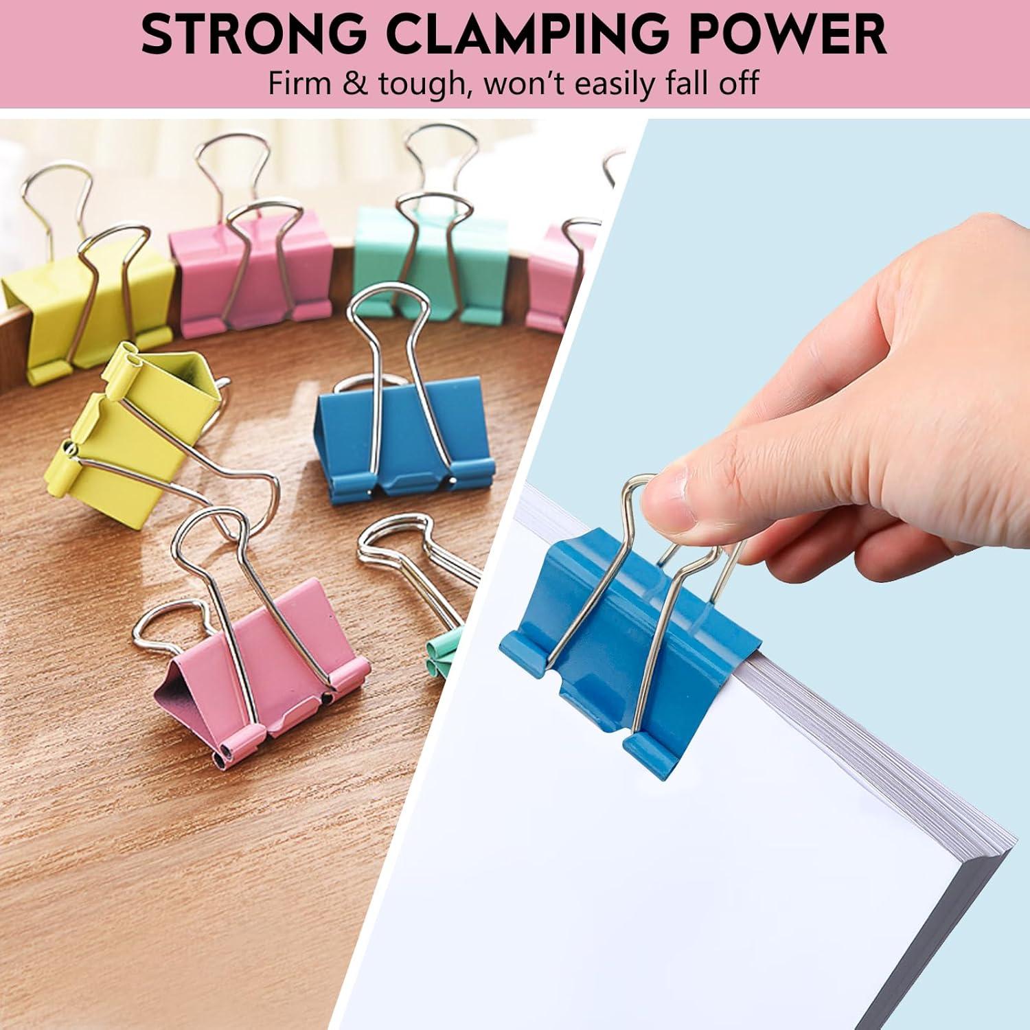 Set de 25 Clips de Carpeta Medianos FJCTER Multicolor 32 mm