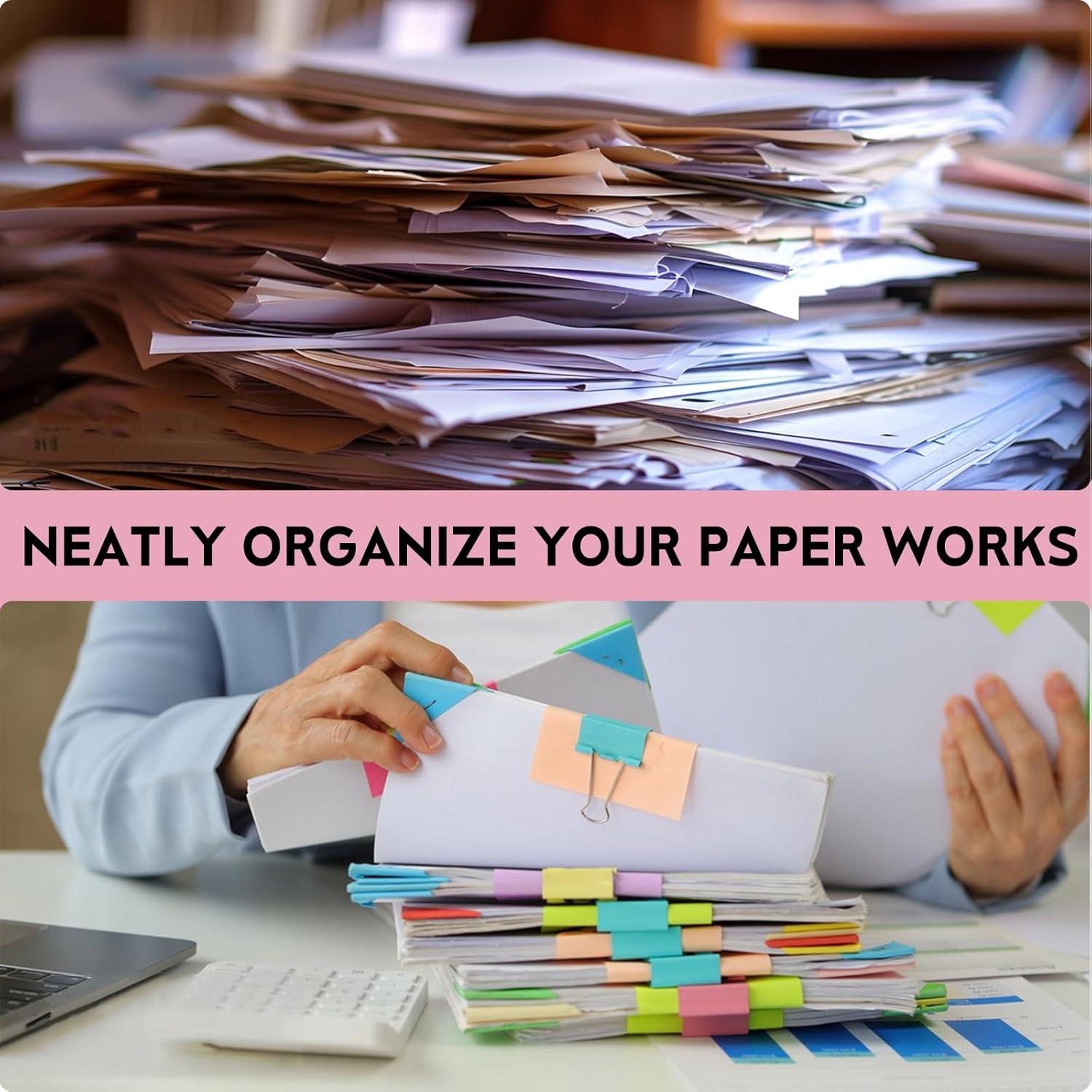 Set de 25 Clips de Carpeta Medianos FJCTER Multicolor 32 mm