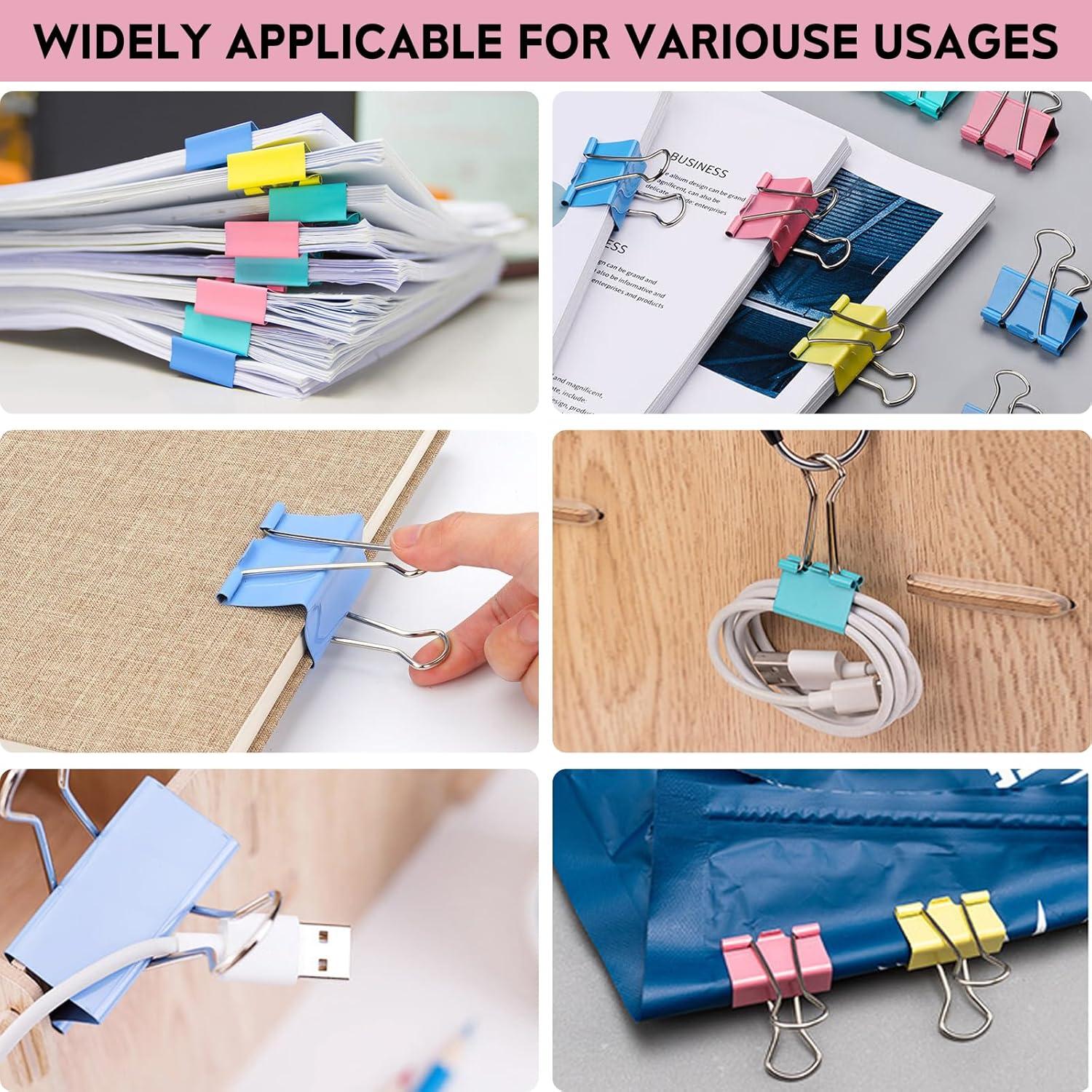 Set de 25 Clips de Carpeta Medianos FJCTER Multicolor 32 mm